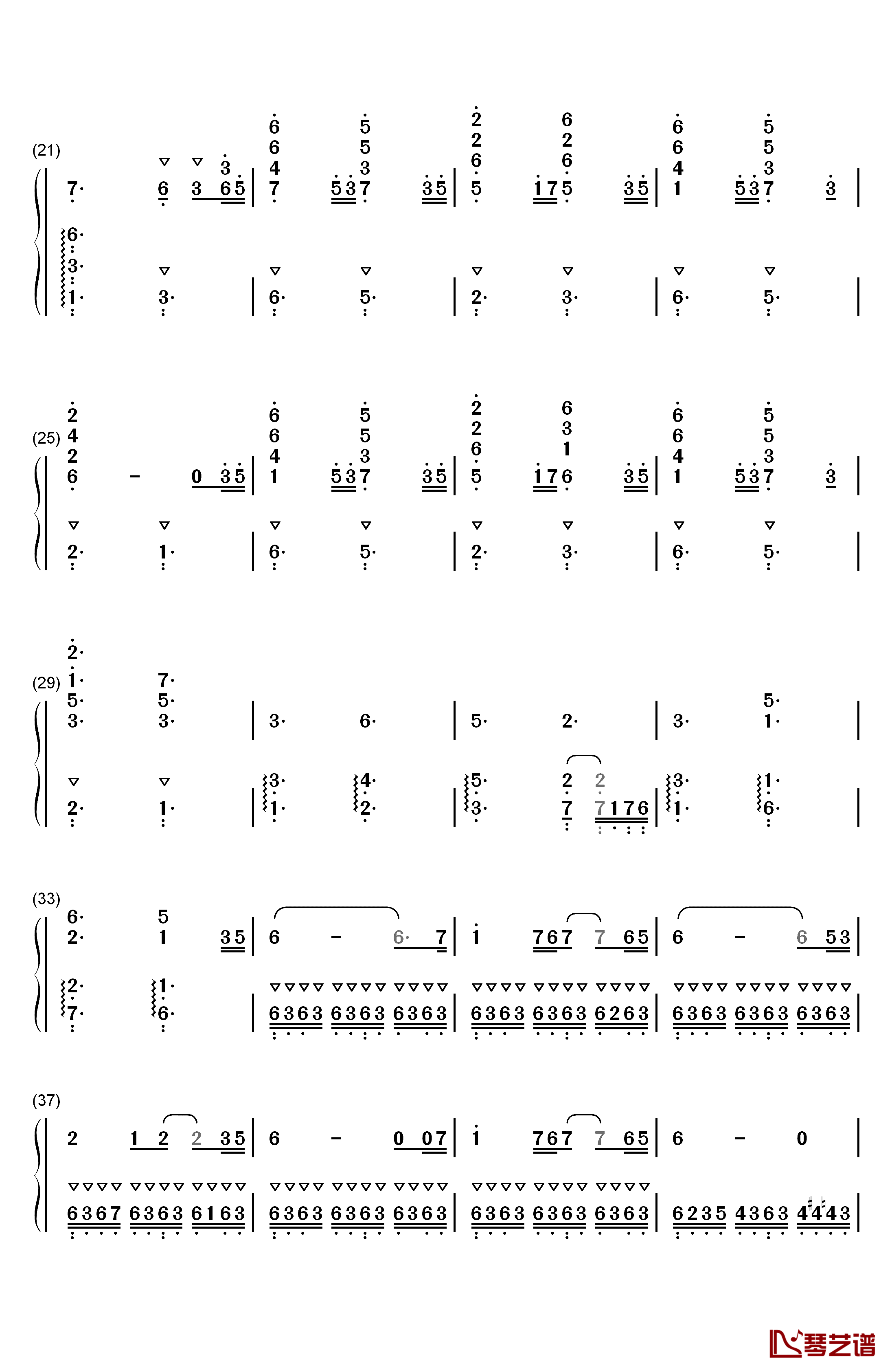 痴颜钢琴简谱-数字双手-麦振鸿2