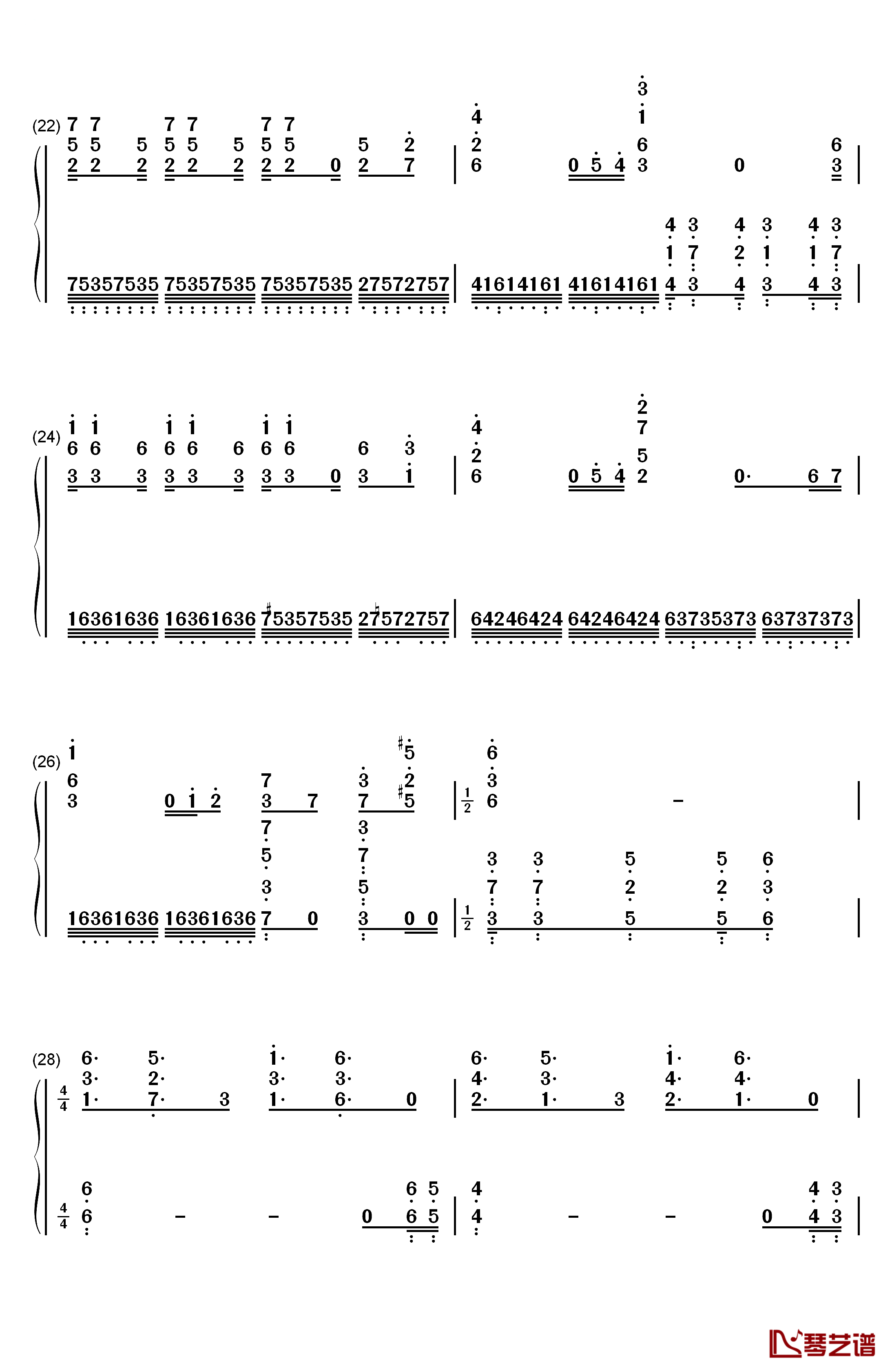 STAND PROUD钢琴简谱-数字双手-桥本仁3