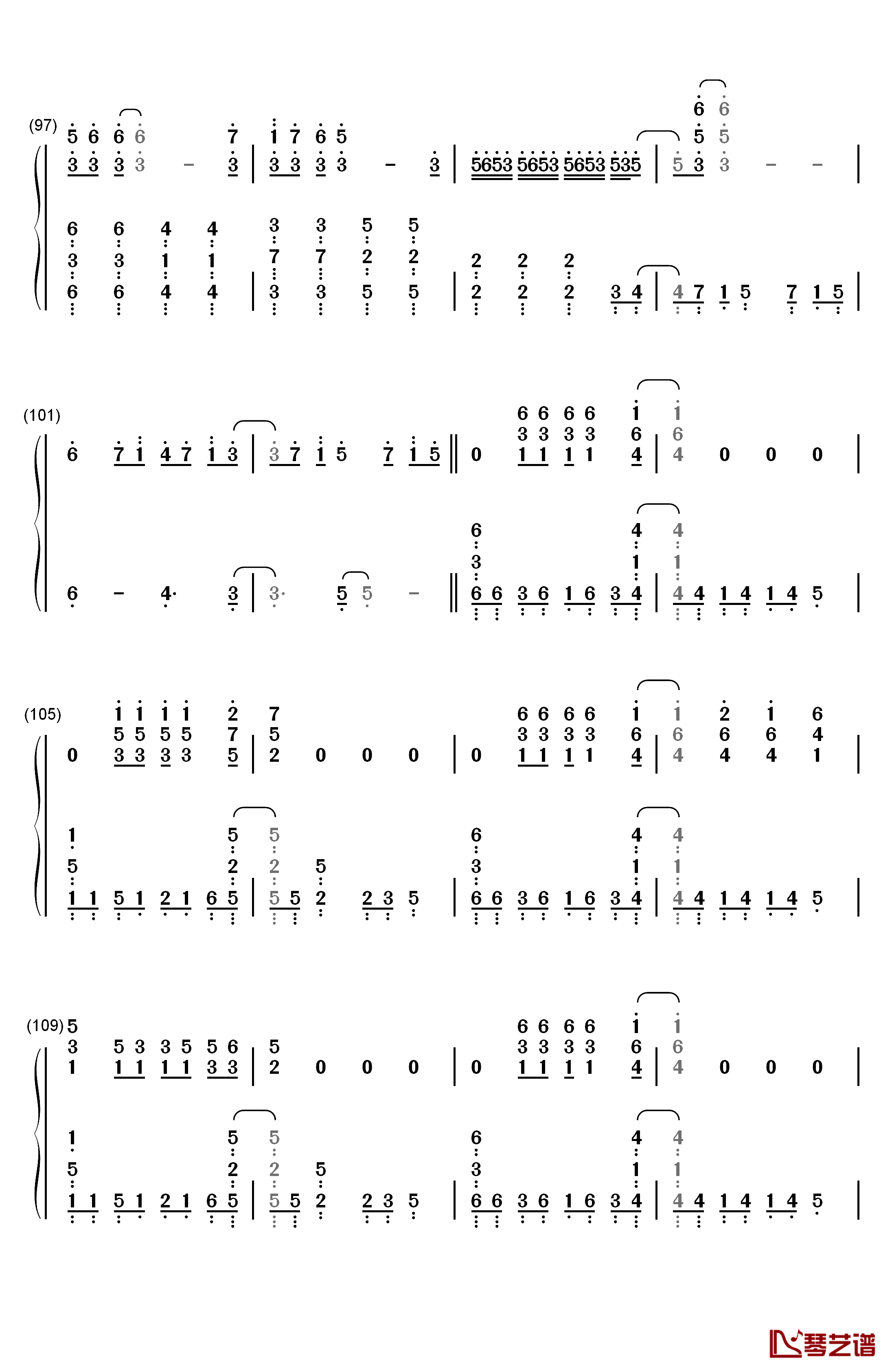 Square Hammer钢琴简谱-数字双手-Ghost6