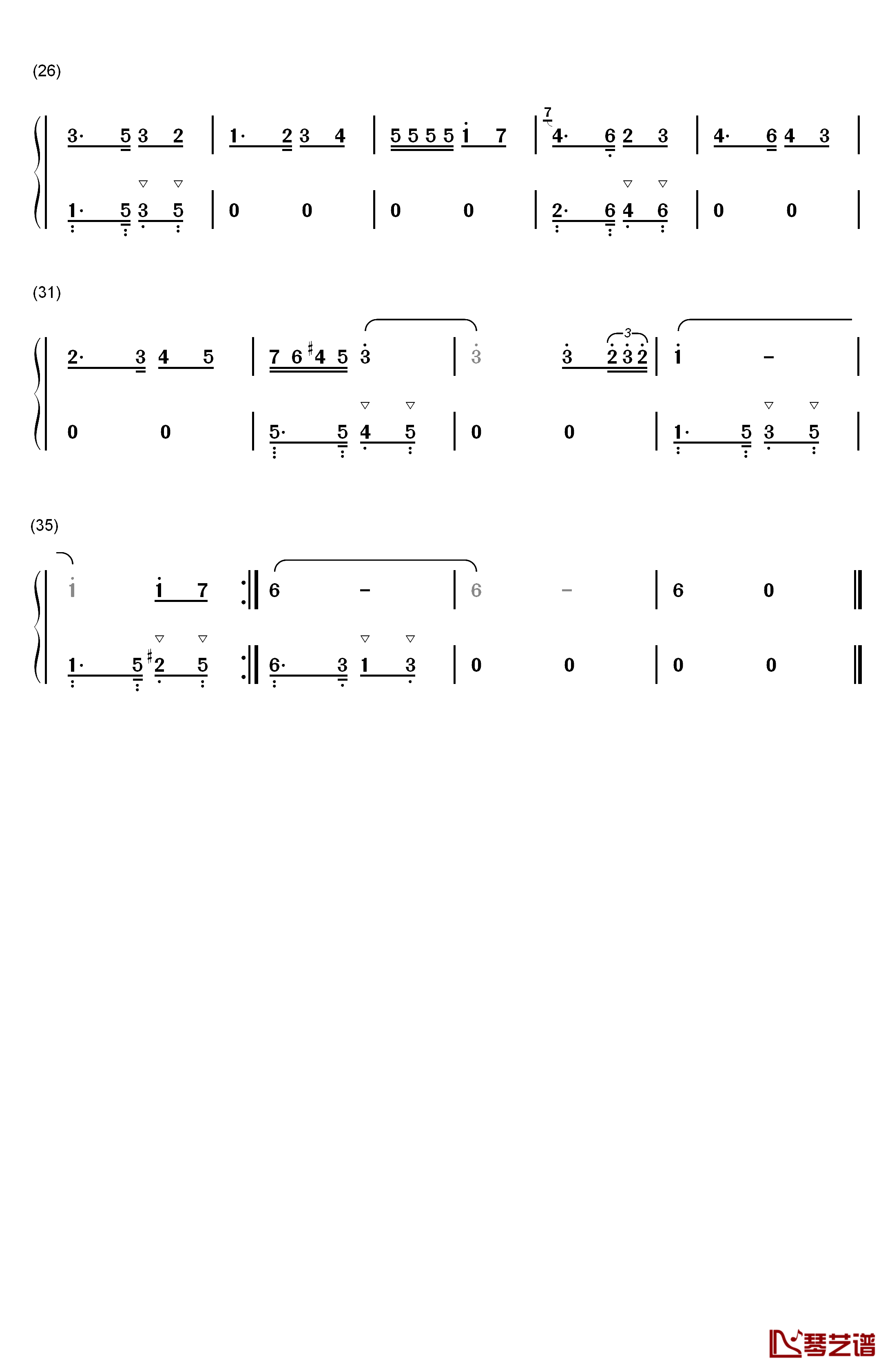 哈巴涅拉舞曲钢琴简谱-数字双手-乔治•比才2