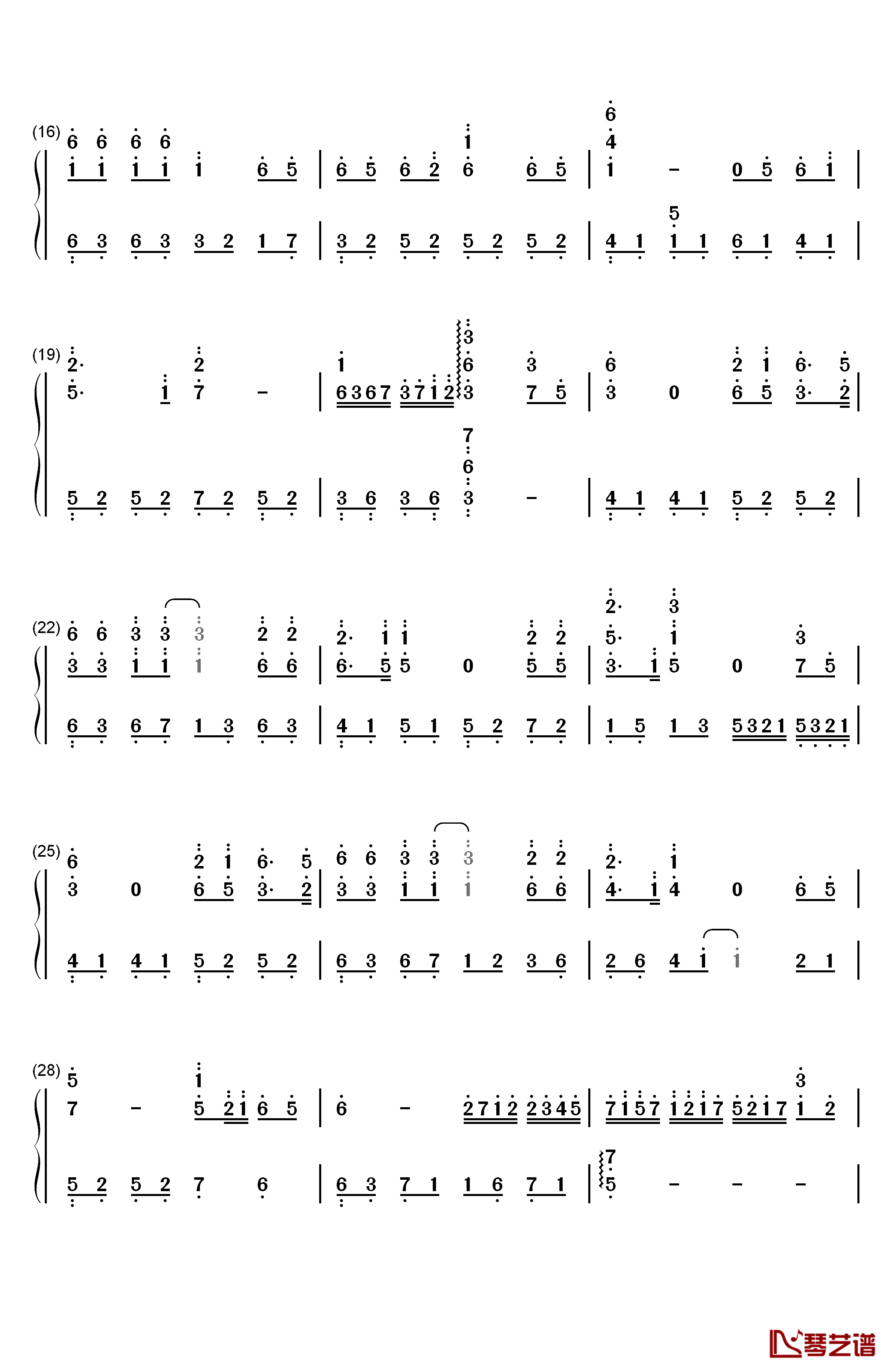 一番绮丽な私を钢琴简谱-数字双手-中岛美嘉2