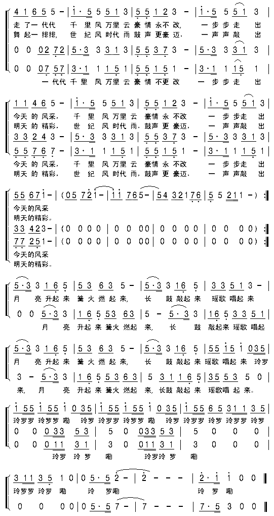 欢乐长鼓简谱1