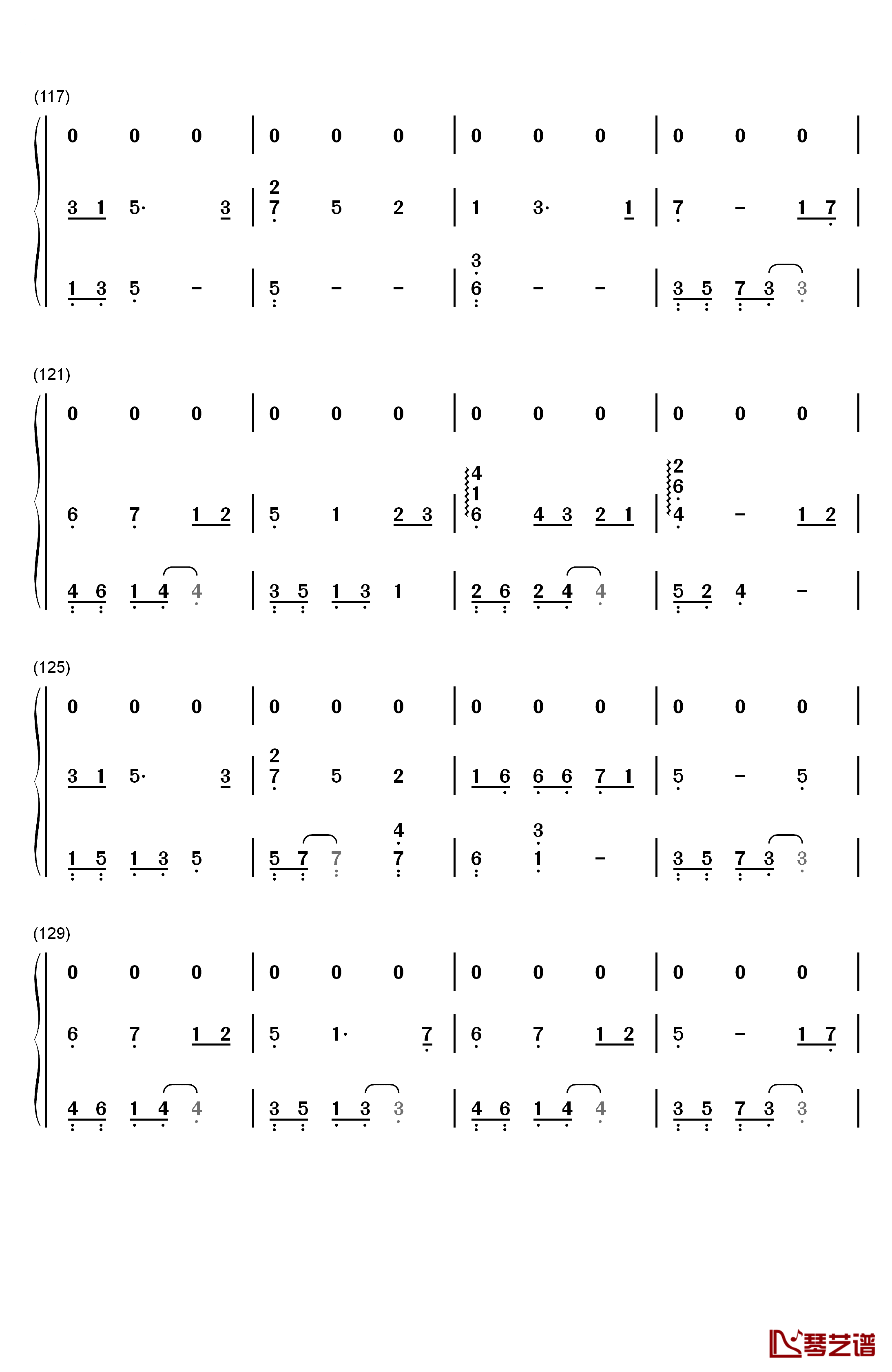 千与千寻和卡农合奏钢琴简谱-数字双手-久石让 宫崎骏8