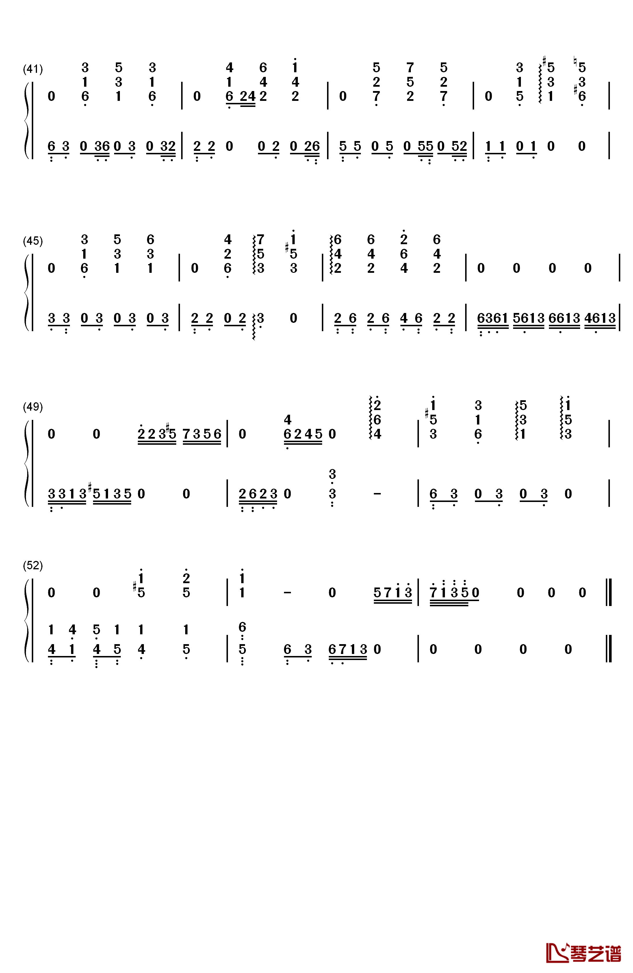 停格钢琴简谱-数字双手-蔡健雅3