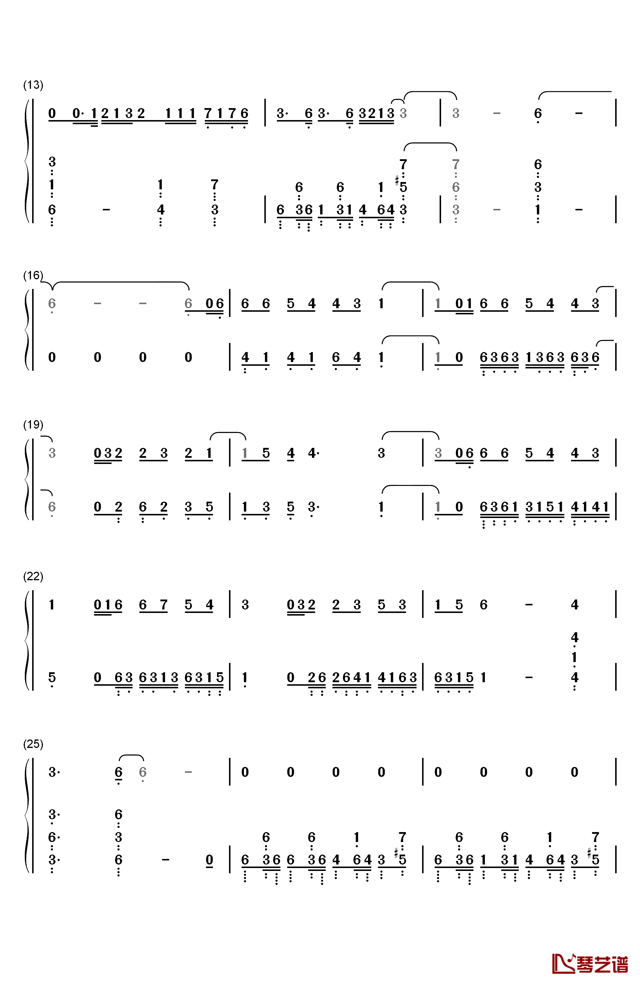 寒鸦少年钢琴简谱-数字双手-华晨宇2