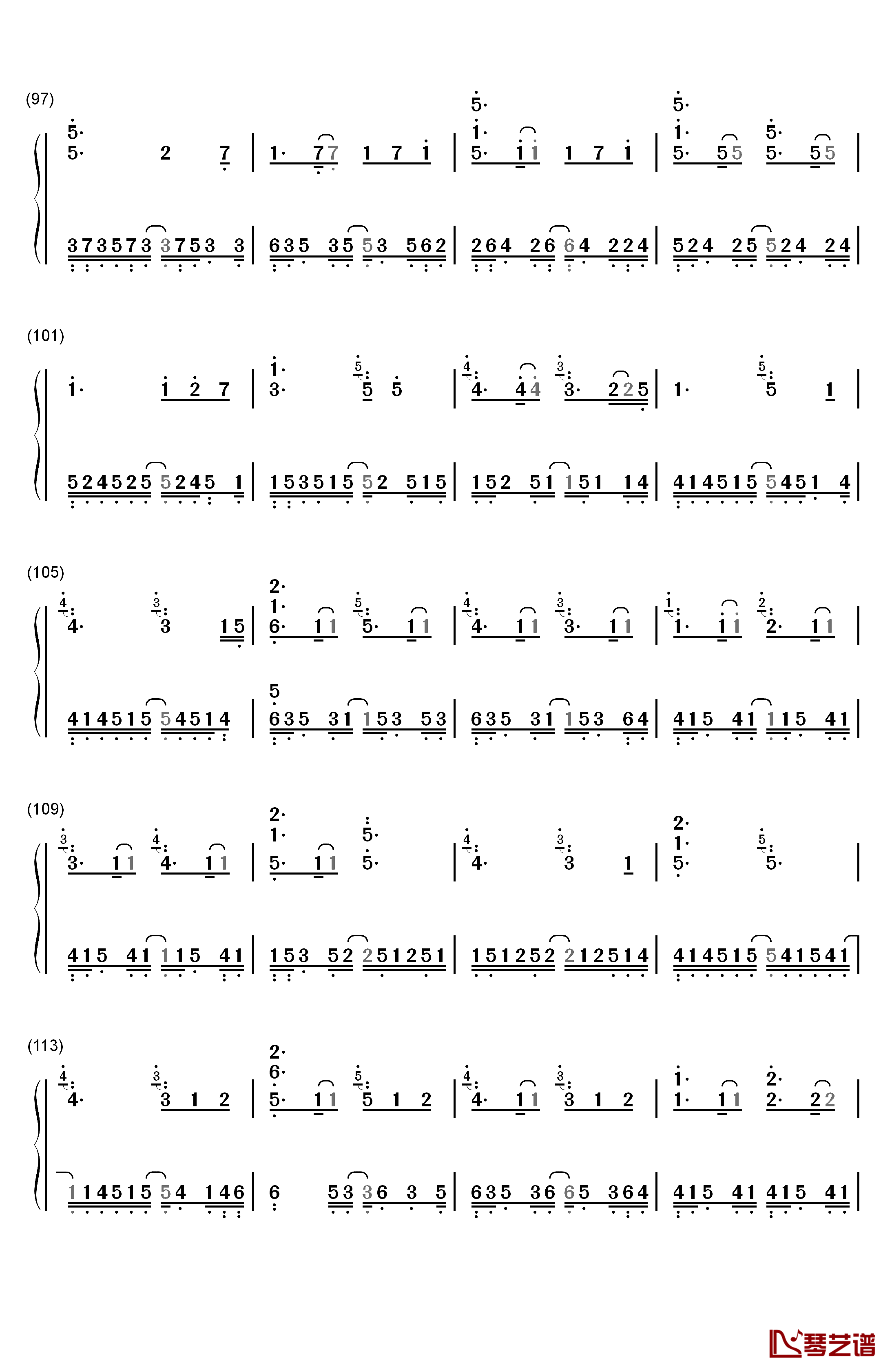 Love钢琴简谱-数字双手-李闰珉6