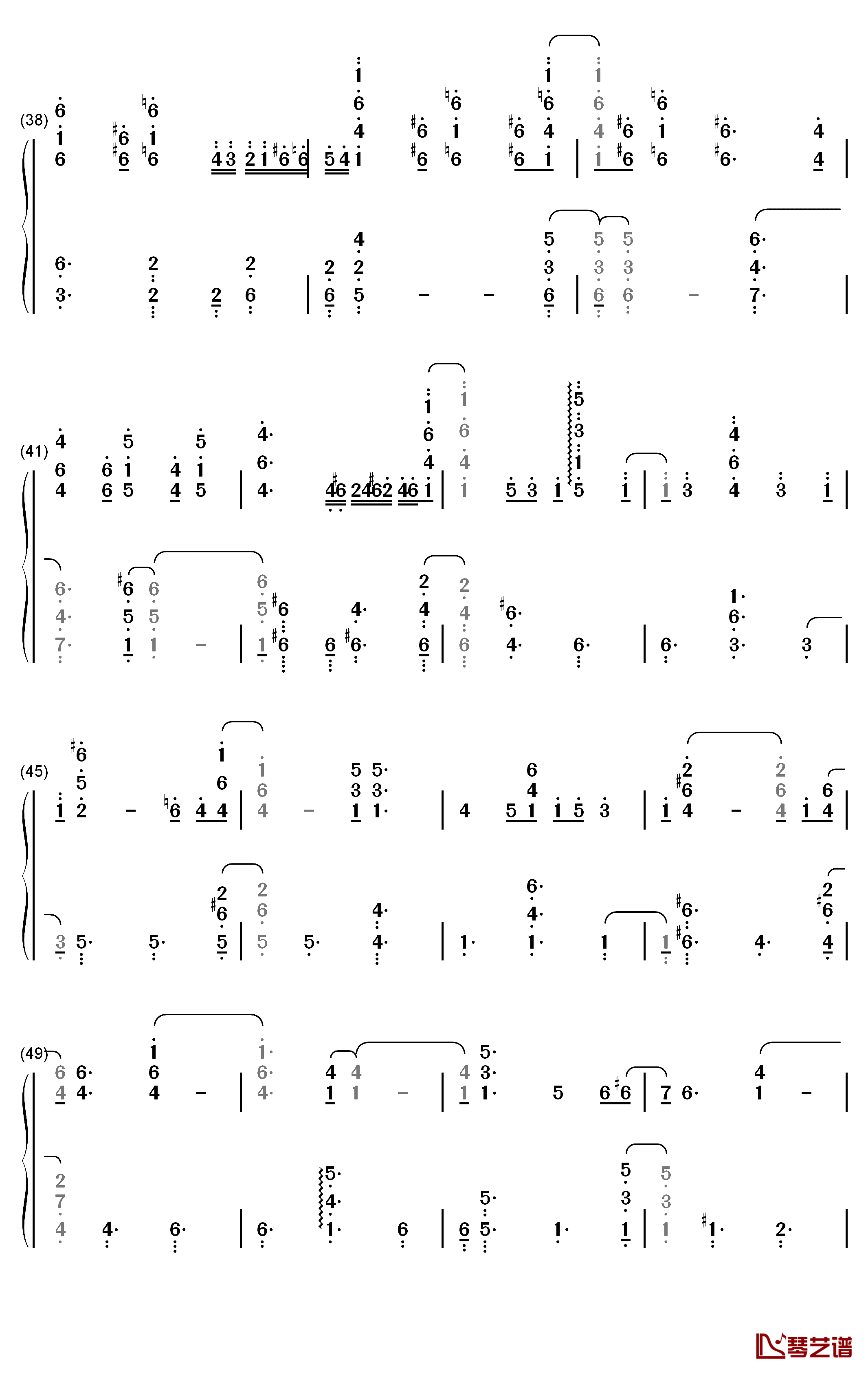 髪飾りの天使钢琴简谱-数字双手-中岛爱4