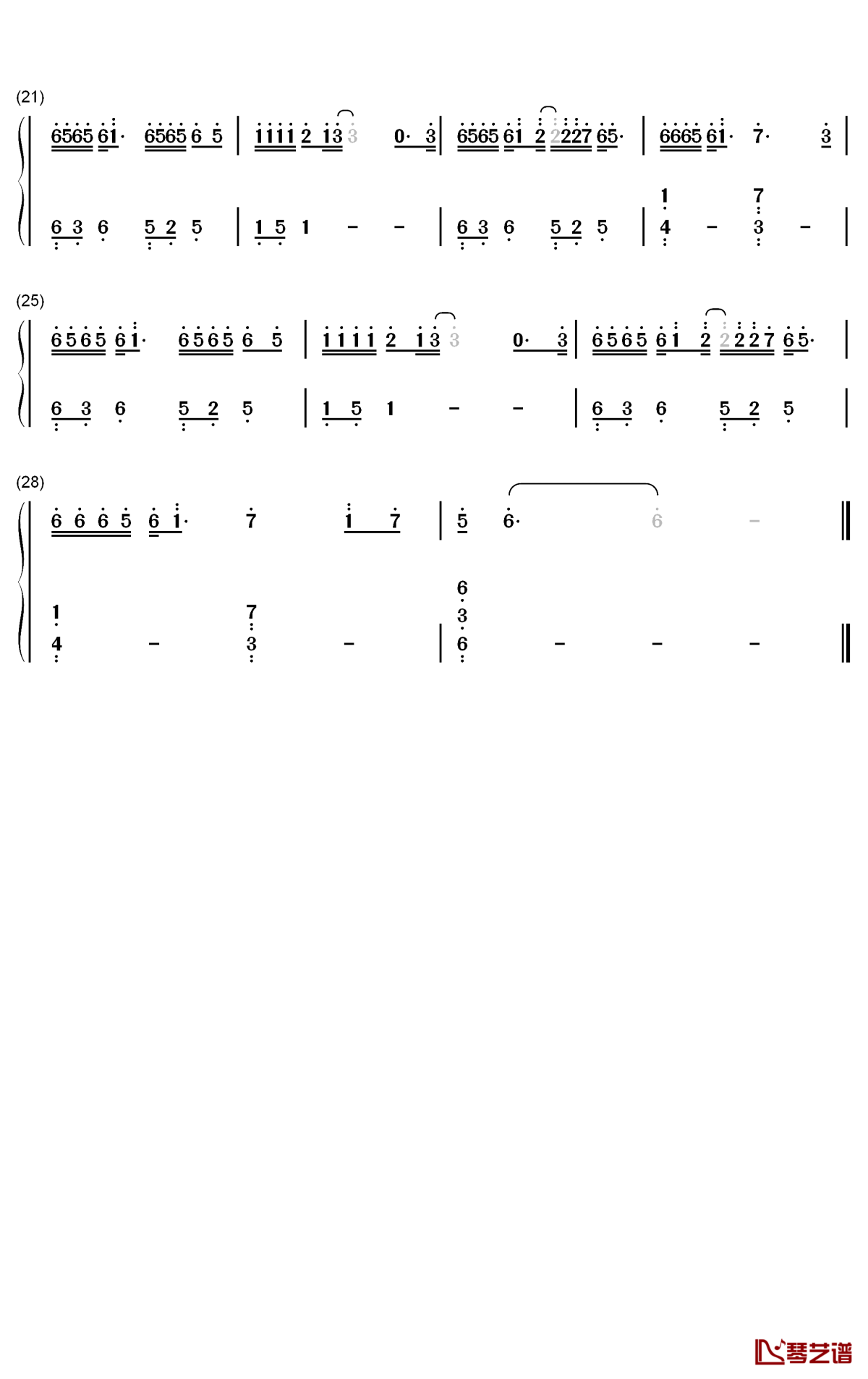 移情别恋钢琴简谱-数字双手-郭峰2