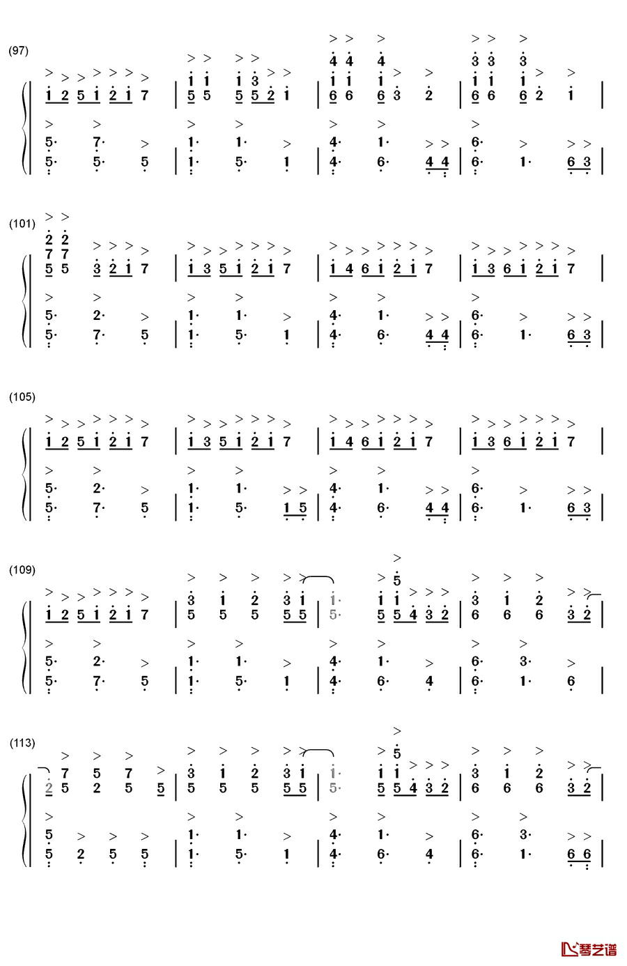 Wavin' Flag钢琴简谱-数字双手-K'Naan6