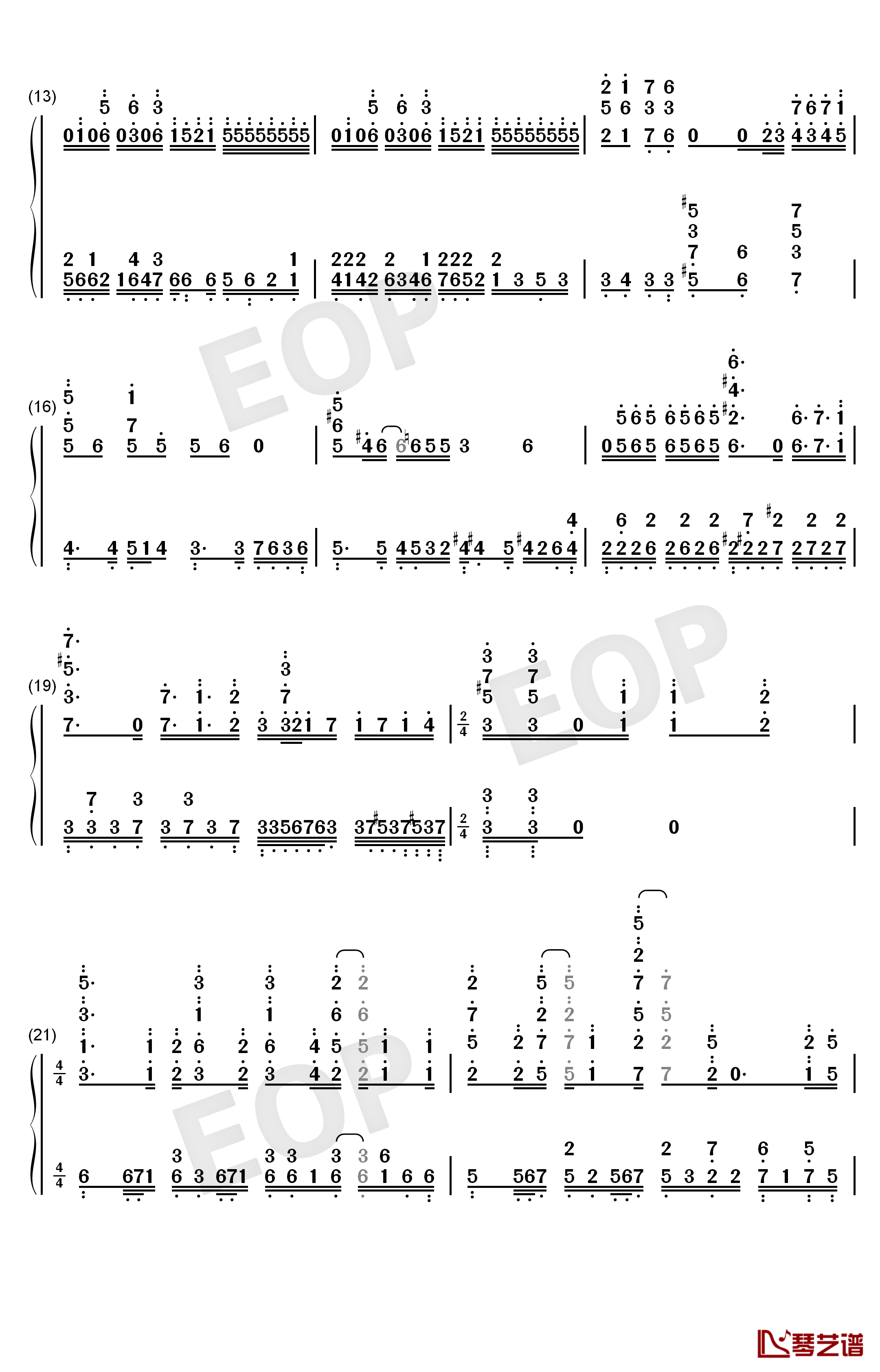 Resister钢琴简谱-数字双手-ASCA2