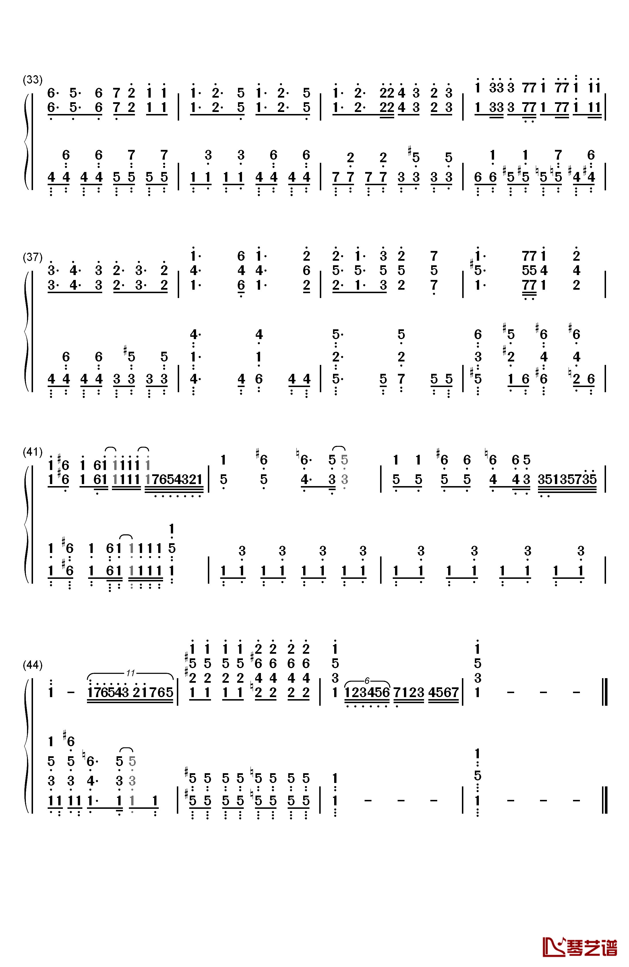 ひとりぼっちのモノローグ钢琴简谱-数字双手-森下千咲 田中美海 鬼头明里 黑濑优子3