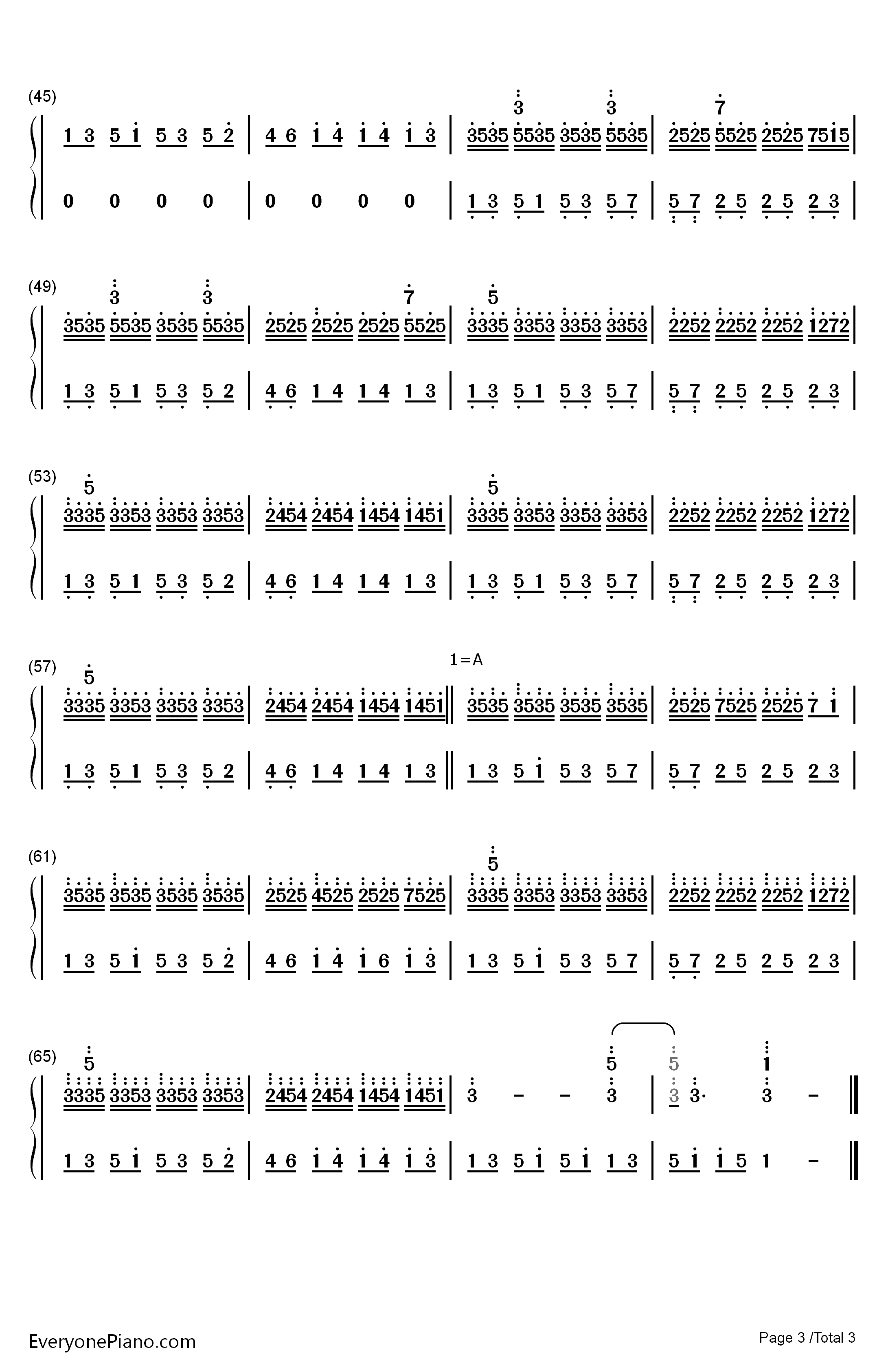 Heaven钢琴简谱-数字双手-Florian Bur3