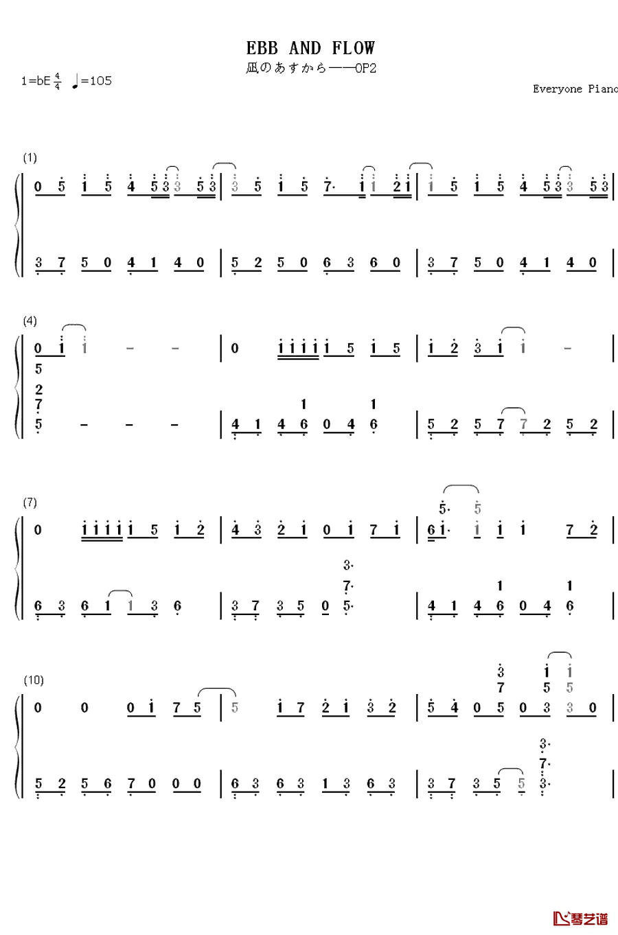 ebb and flow钢琴简谱-数字双手-Ray1