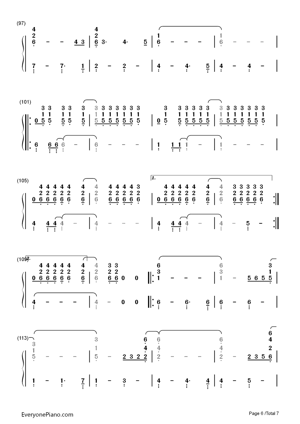 Princess of China钢琴简谱-数字双手-Coldplay6