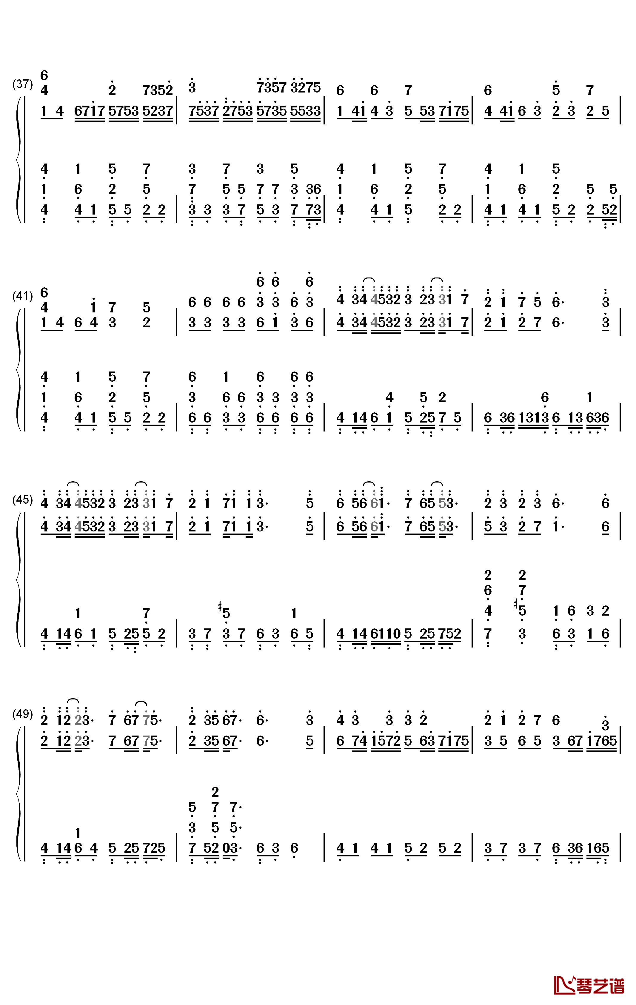 Half of Sweet钢琴简谱-数字双手-Music゛◆伤逝ゝ3