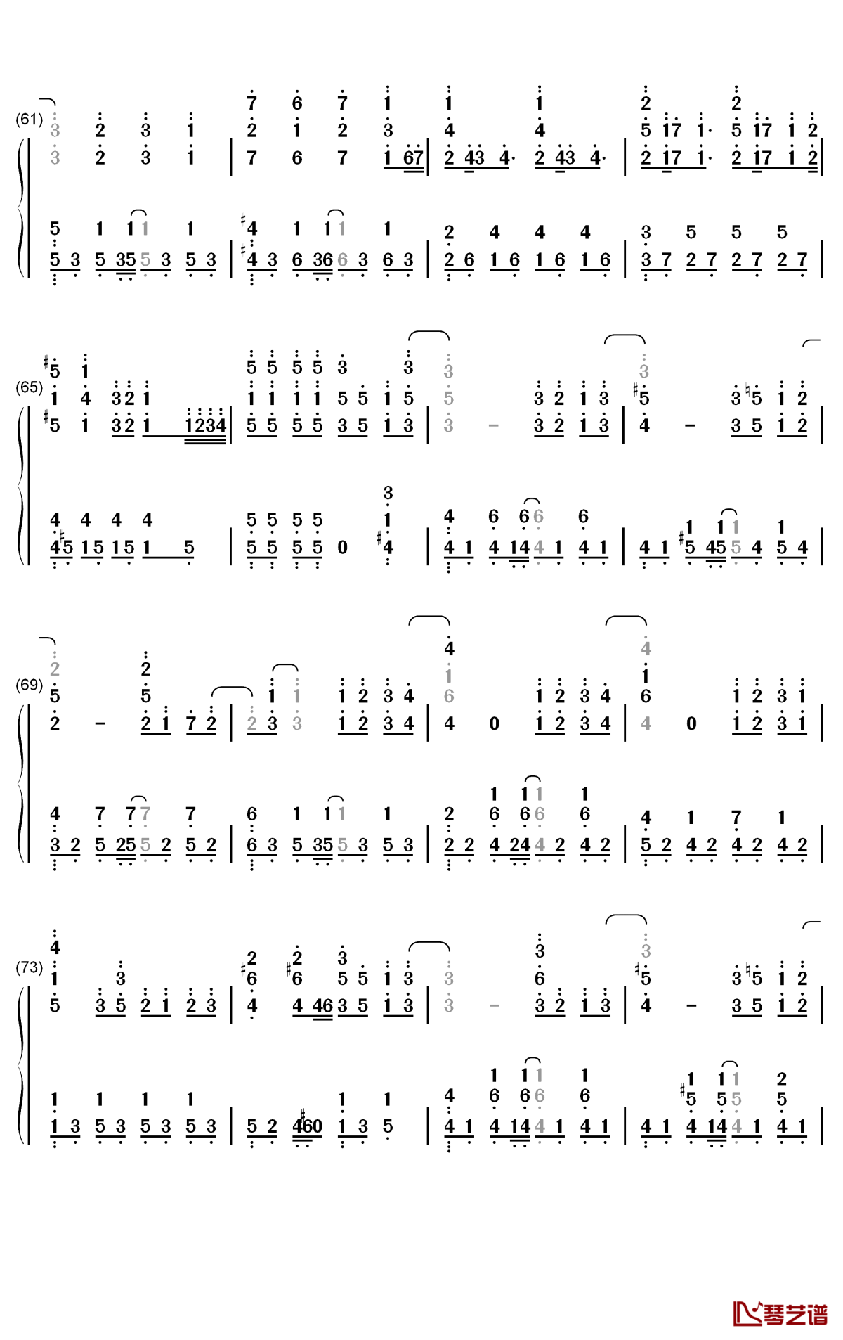 爱情废柴钢琴简谱-数字双手-周杰伦4