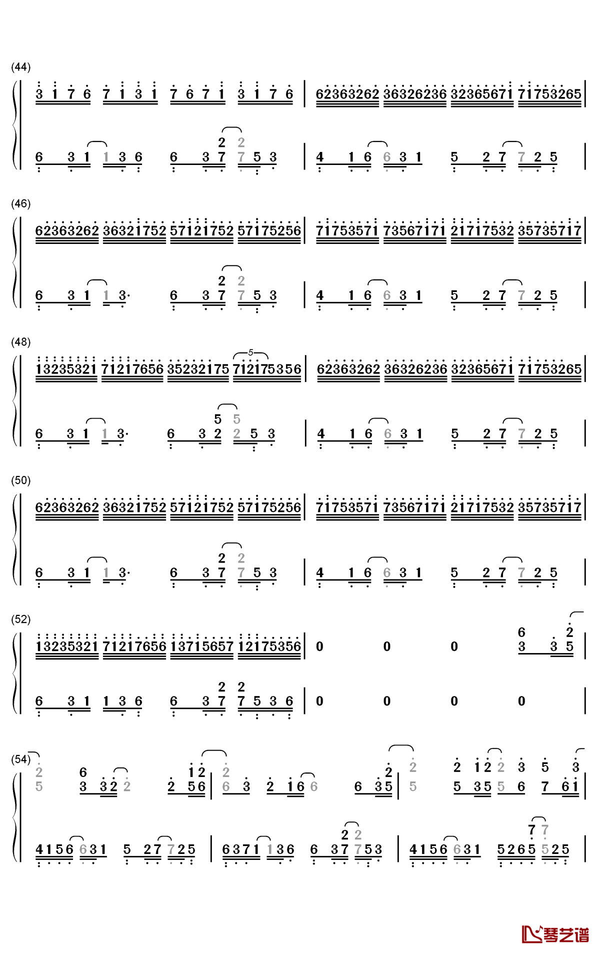 夜の光钢琴简谱-数字双手-近藤隆3