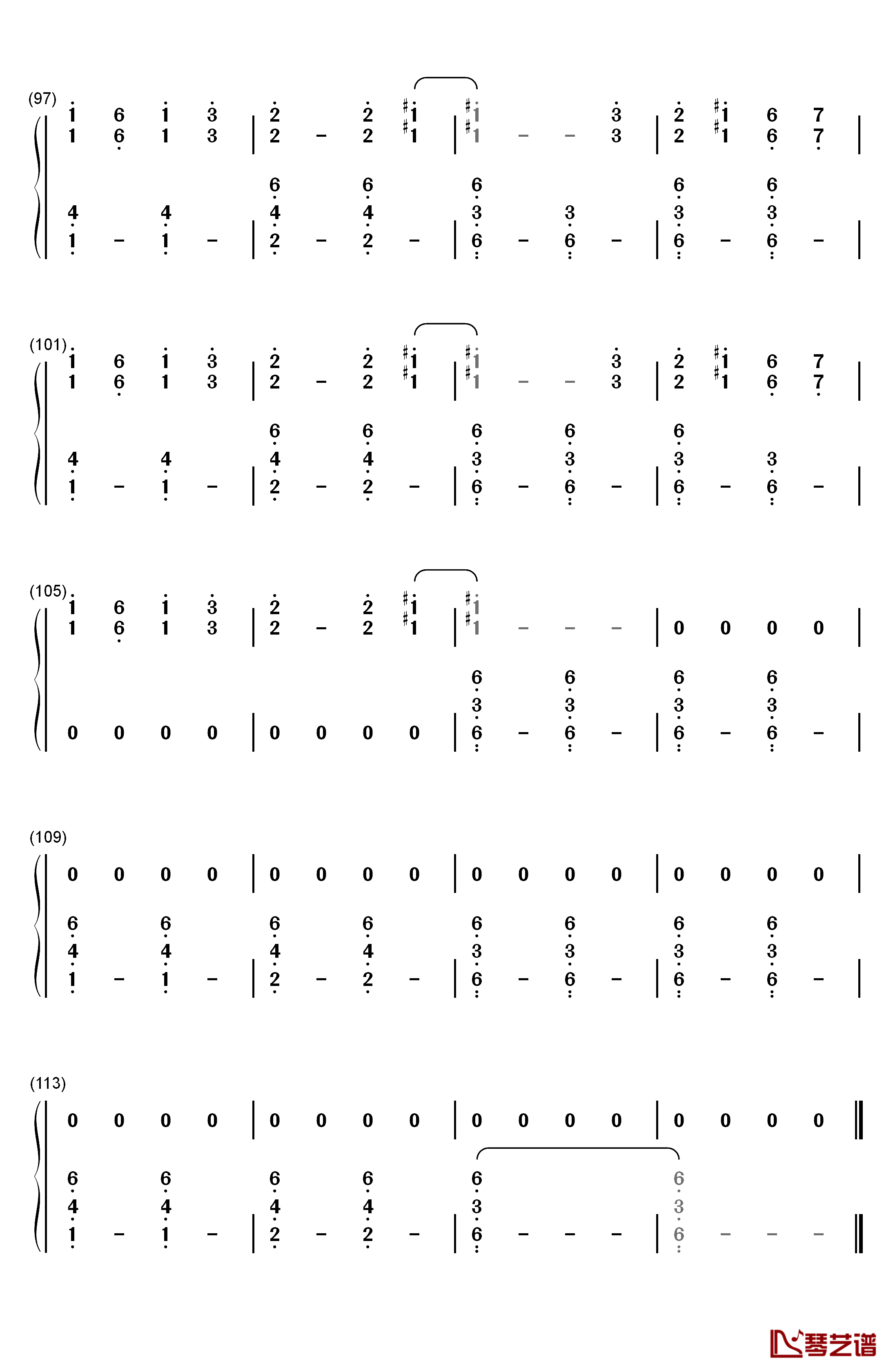 Sledgehammer钢琴简谱-数字双手-Rihanna6