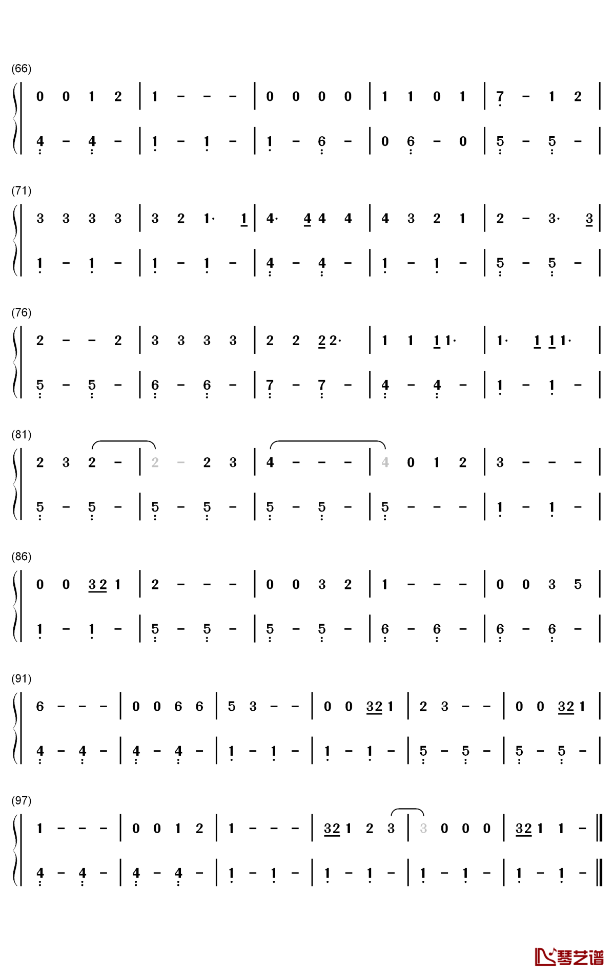 Take Me Home Country Roads钢琴简谱-John Denver歌曲-数字双手曲谱3