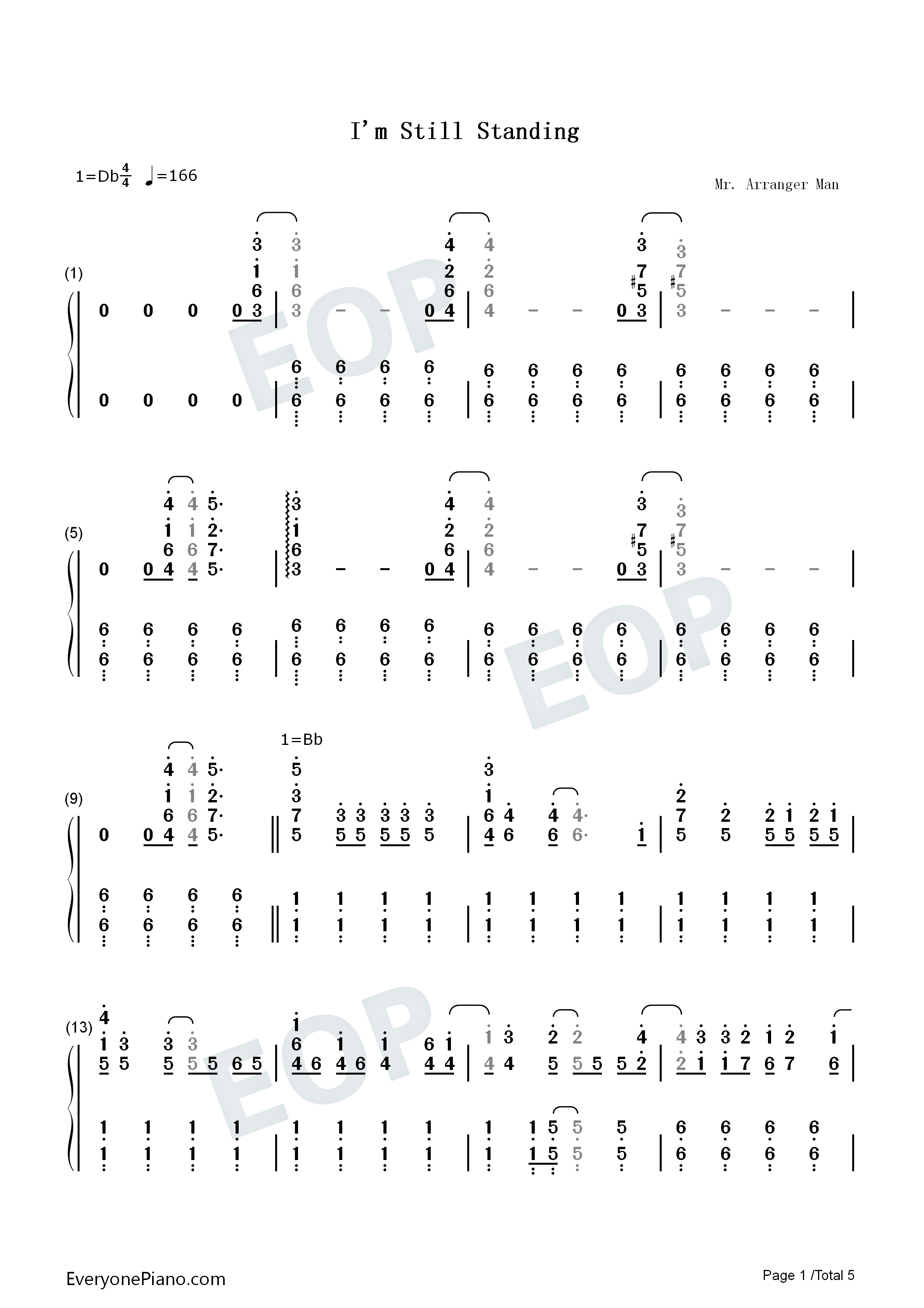 Im Still Standing钢琴简谱-Elton John Bernie Taupin演唱1