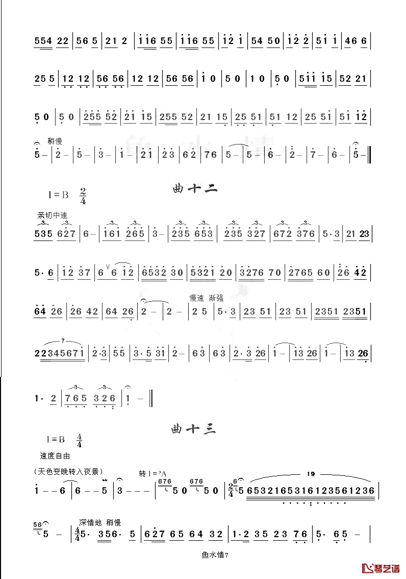 鱼水情简谱-小歌舞申丽娟独唱1