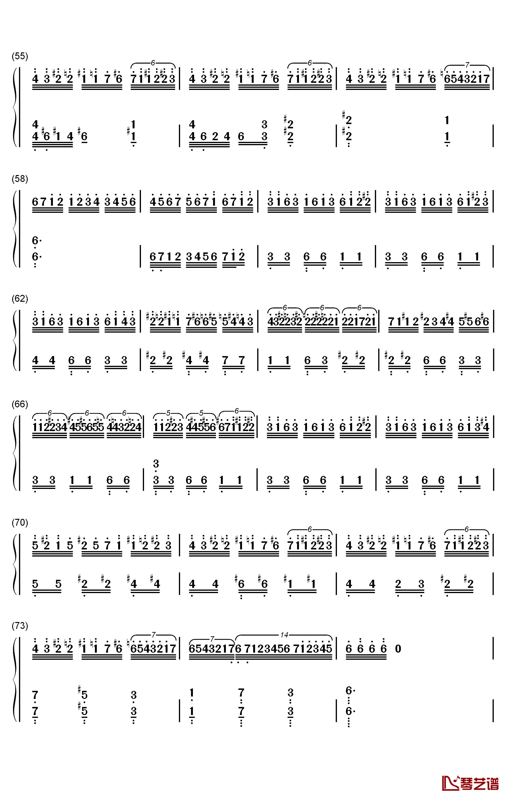 Hedwigs Theme完整版钢琴简谱-数字双手-John Williams4