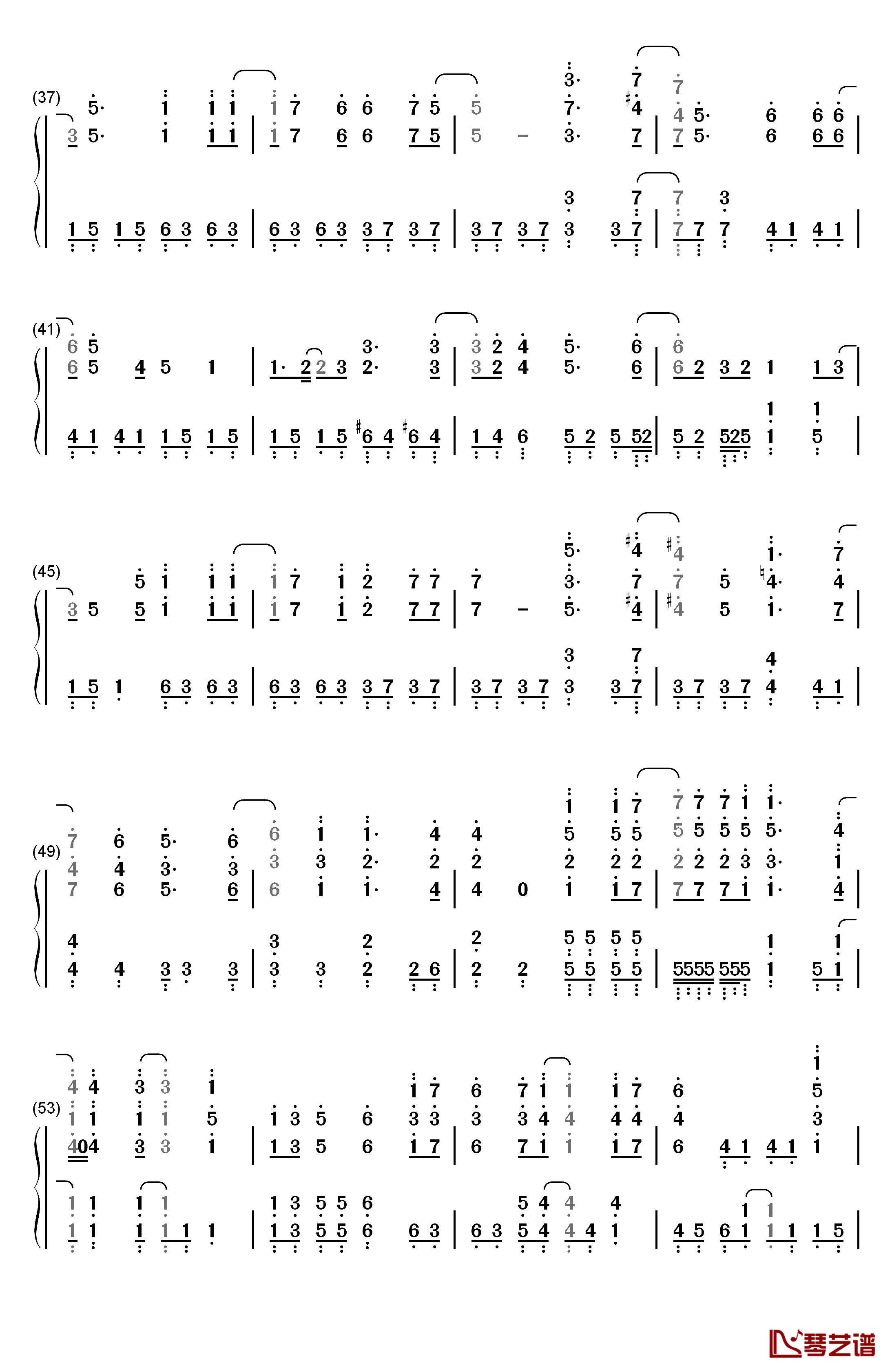 真赤な誓い钢琴简谱-数字双手-福山芳树3