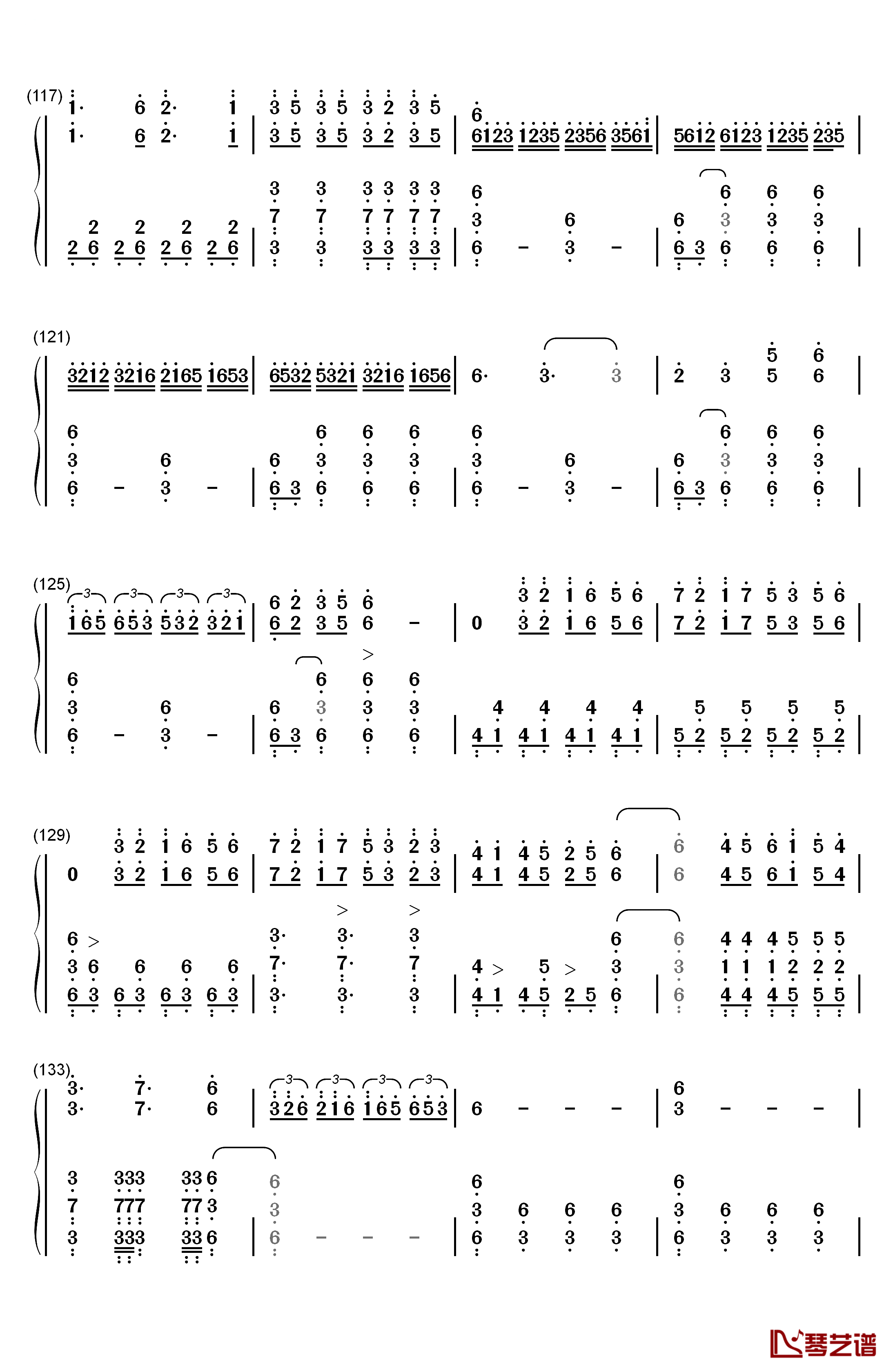 万神纪钢琴简谱-数字双手-星尘7