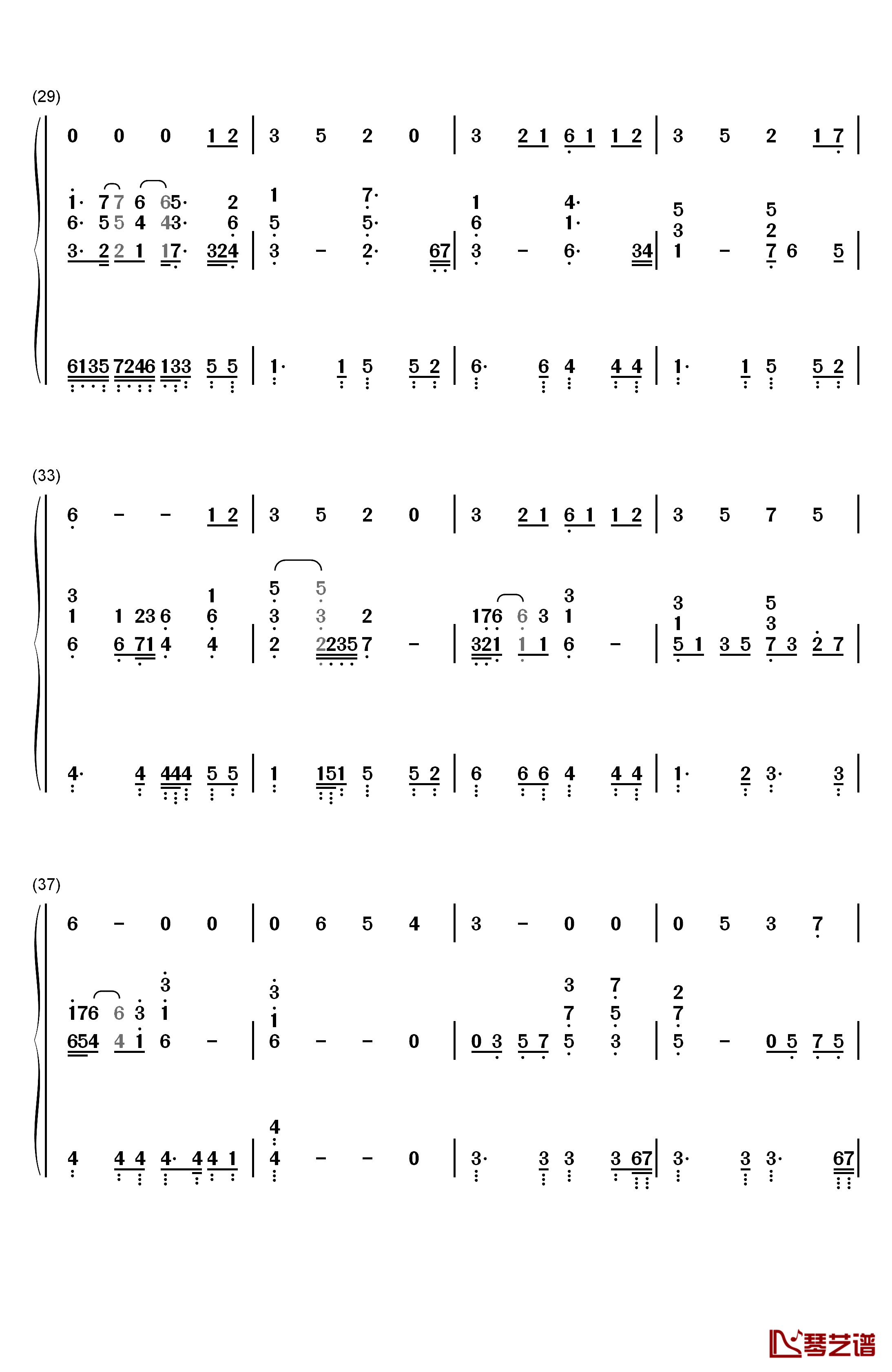 素敌だね钢琴简谱-数字双手-中野律纪（RIKKI）3