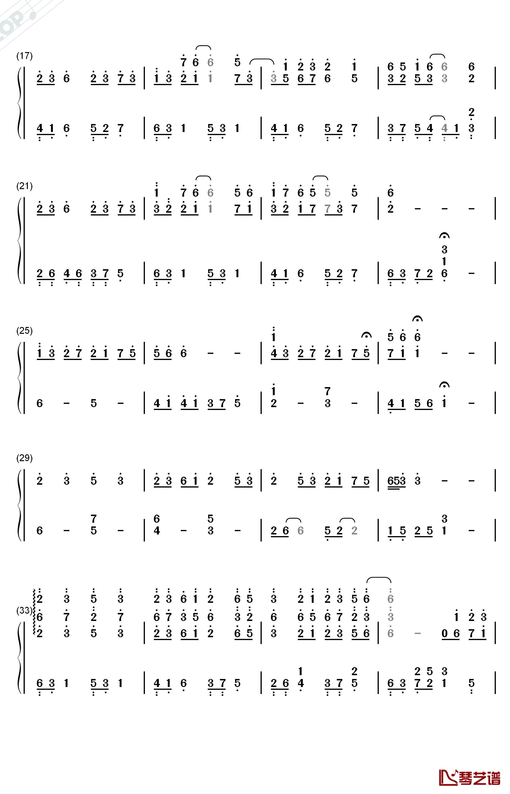 桜钢琴简谱-数字双手-経田康子2