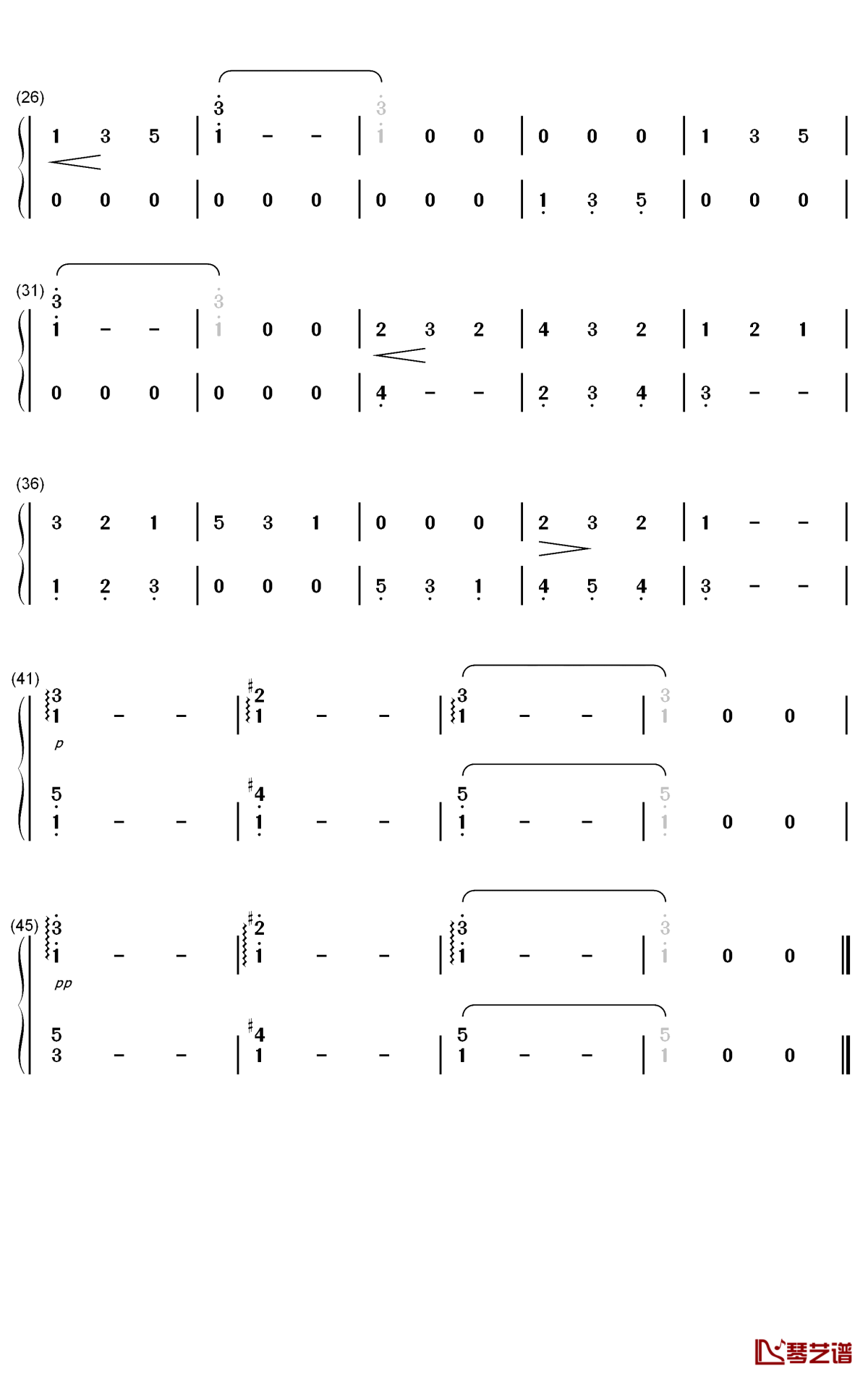 仙女的竖琴钢琴简谱-数字双手-汤普森2