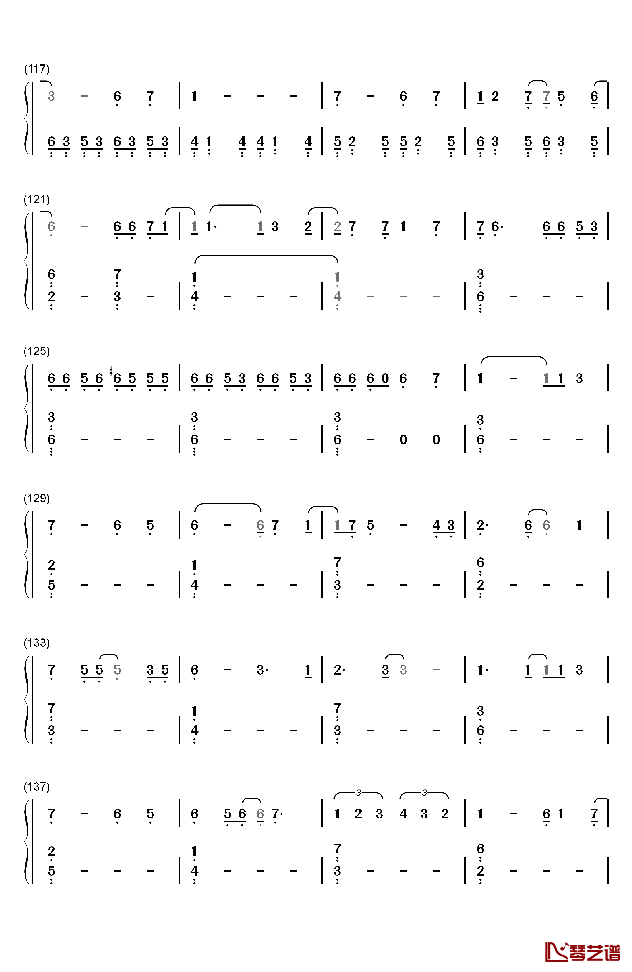 嘆きのリフレイン钢琴简谱-数字双手-末廣優里6