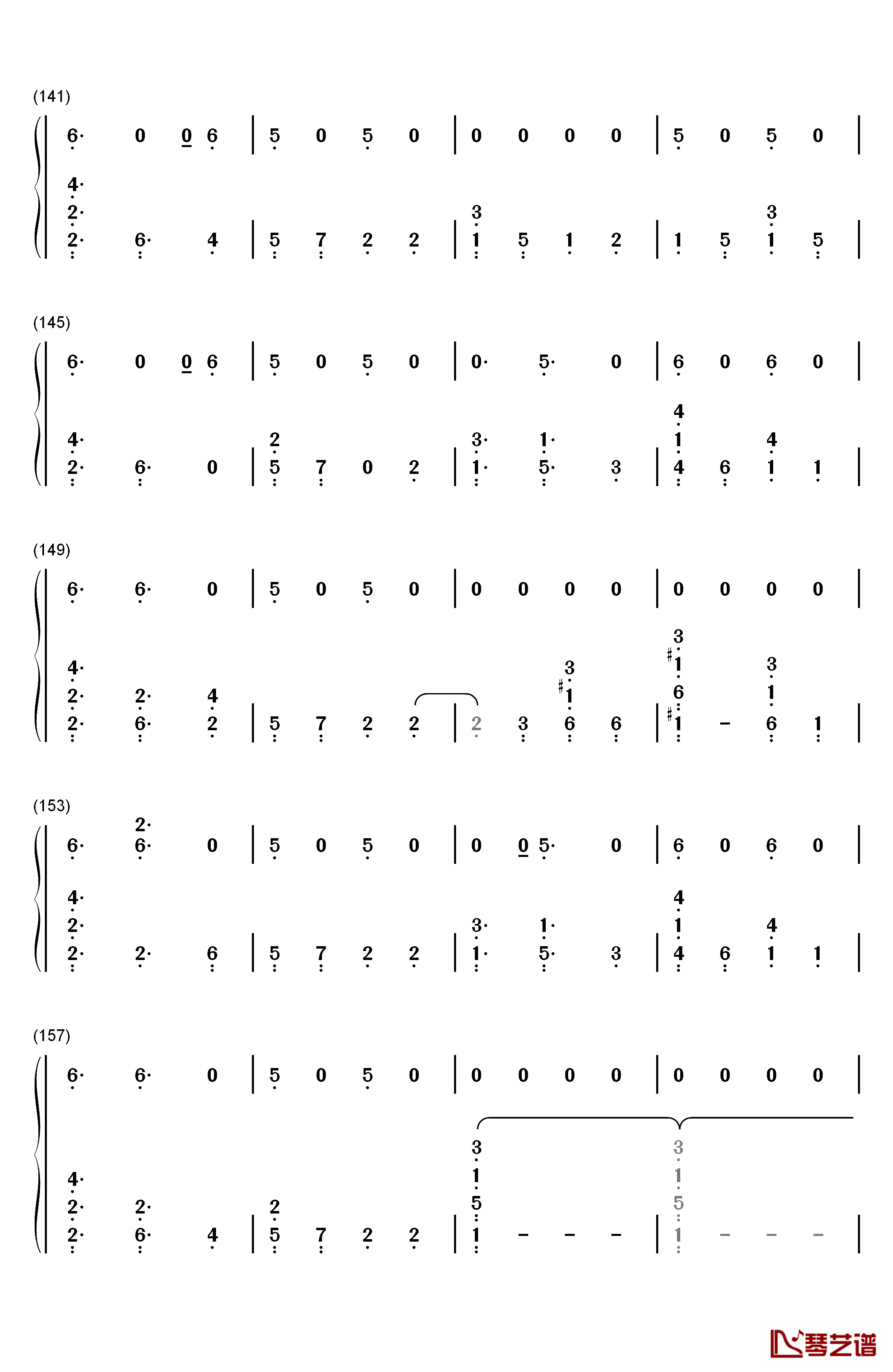 Rain钢琴简谱-数字双手-The Script8