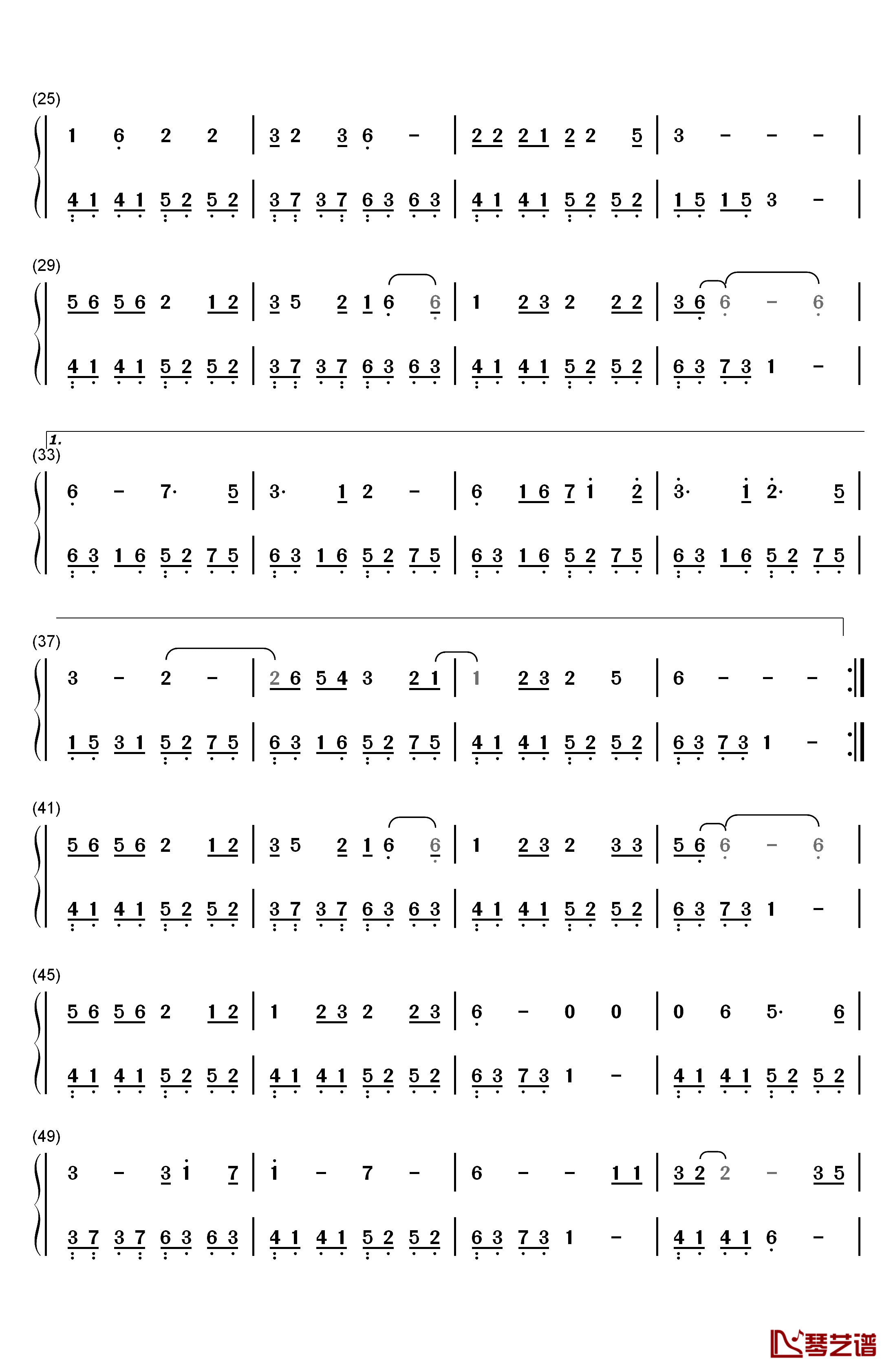 胡广生钢琴简谱-数字双手-任素汐2