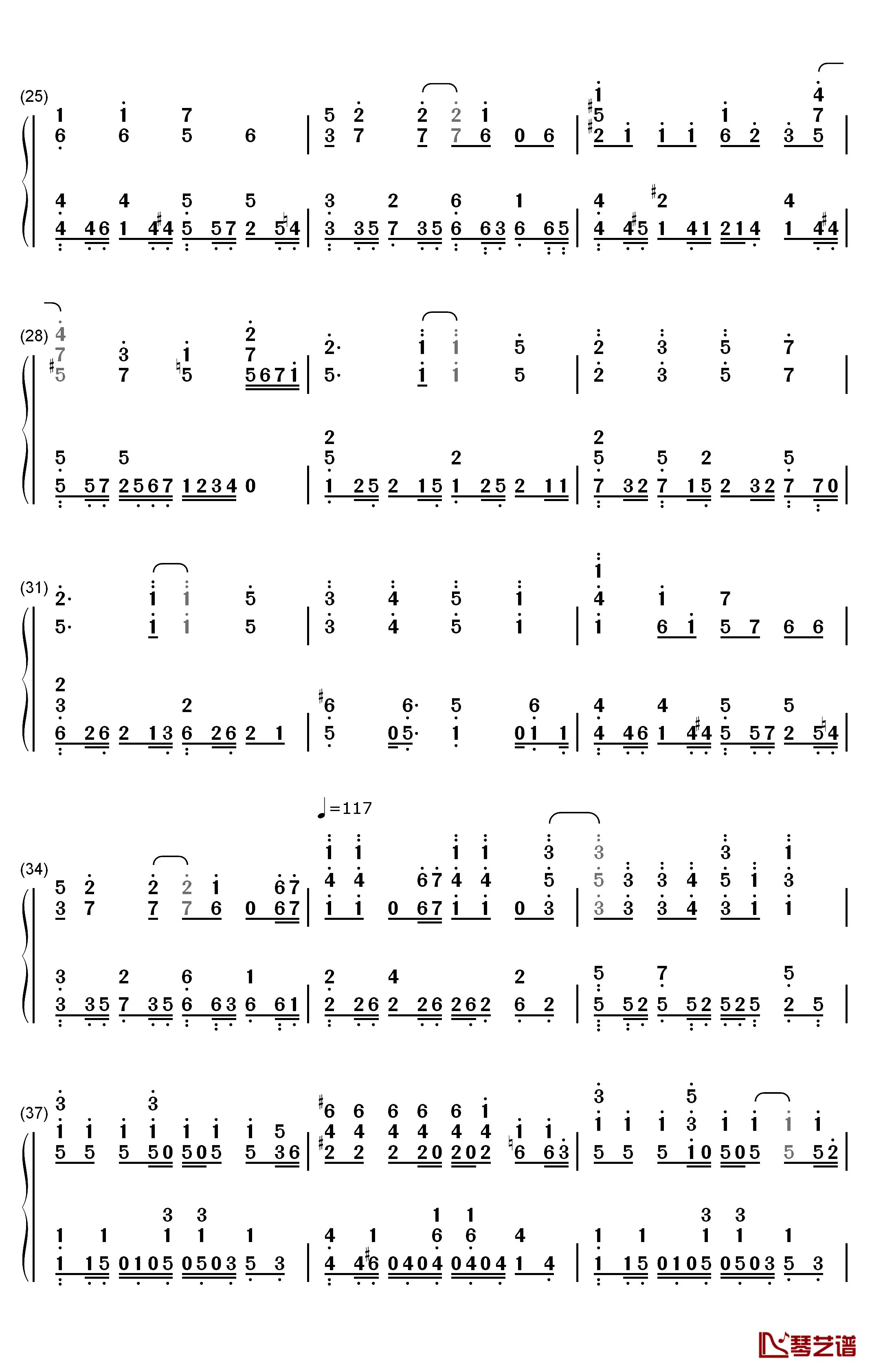 ハナコトバ钢琴简谱-数字双手-户松遥 白石晴香 三泽纱千香3