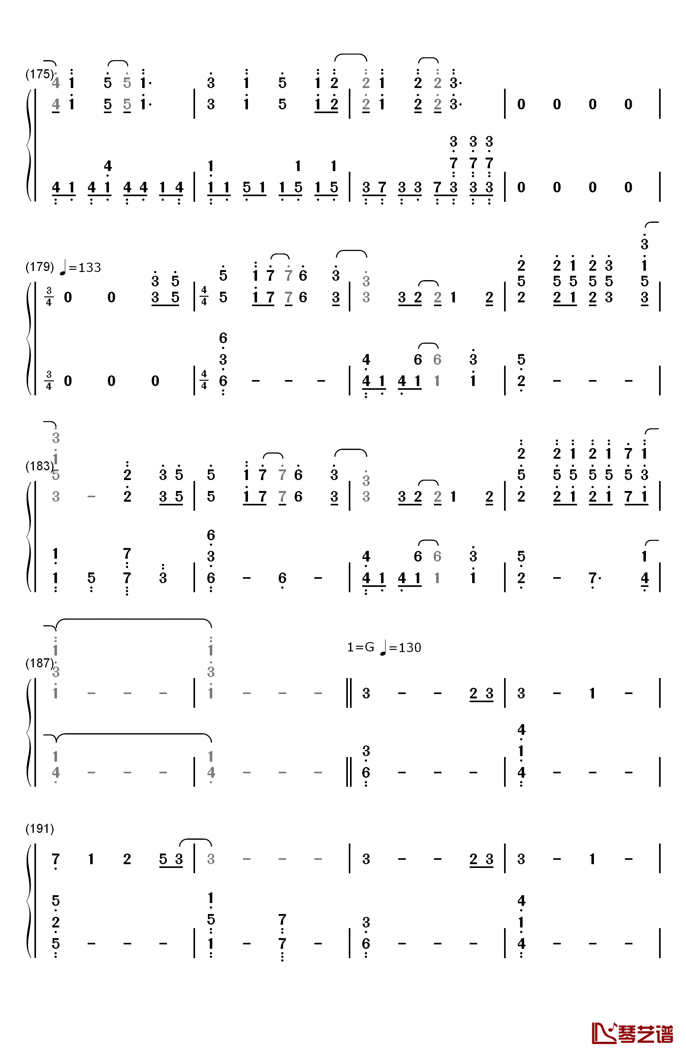 終わりの世界から钢琴简谱-数字双手-麻枝准  やなぎなぎ10