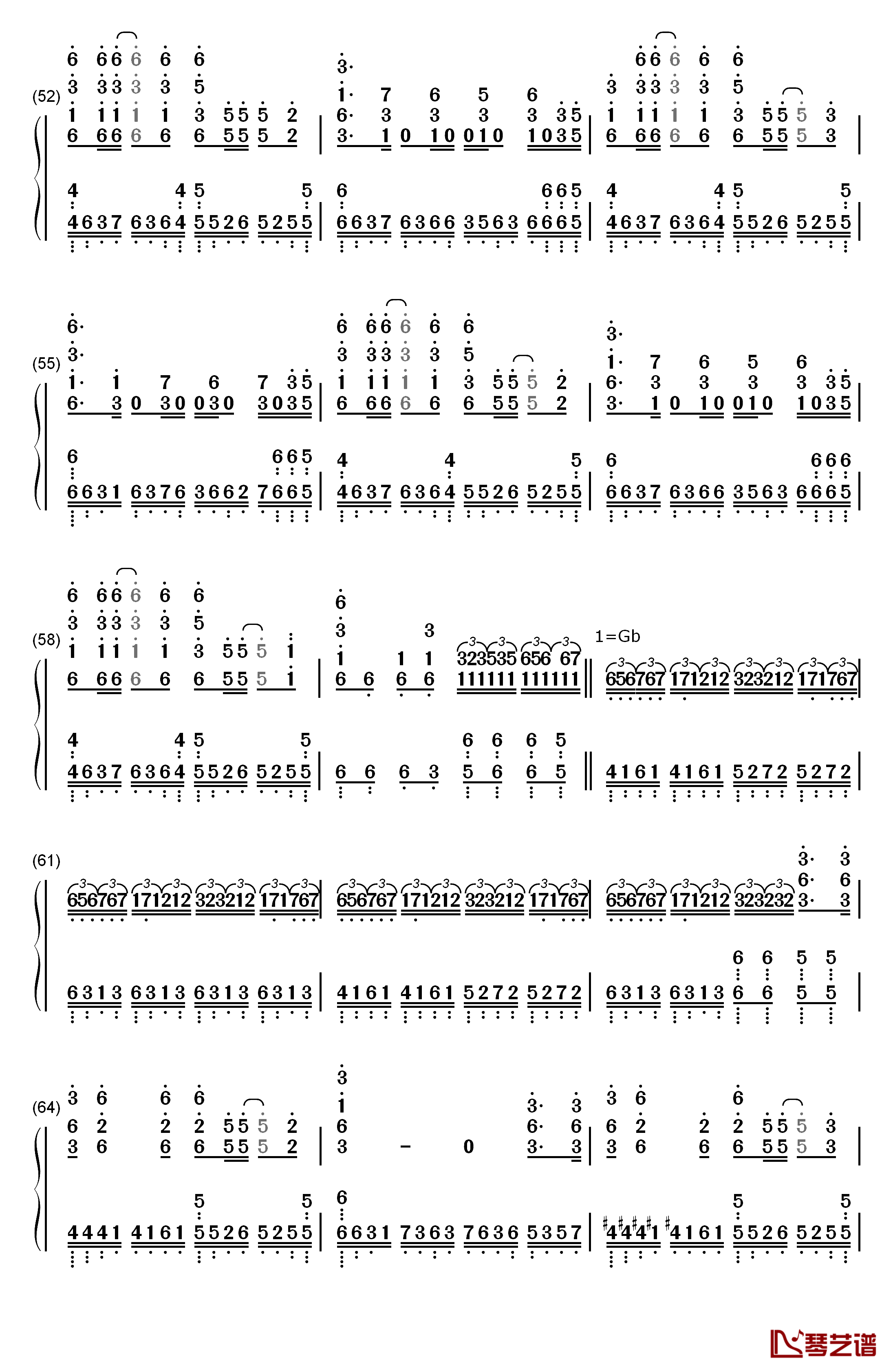 乌兰巴托的夜钢琴简谱-数字双手-谭维维5