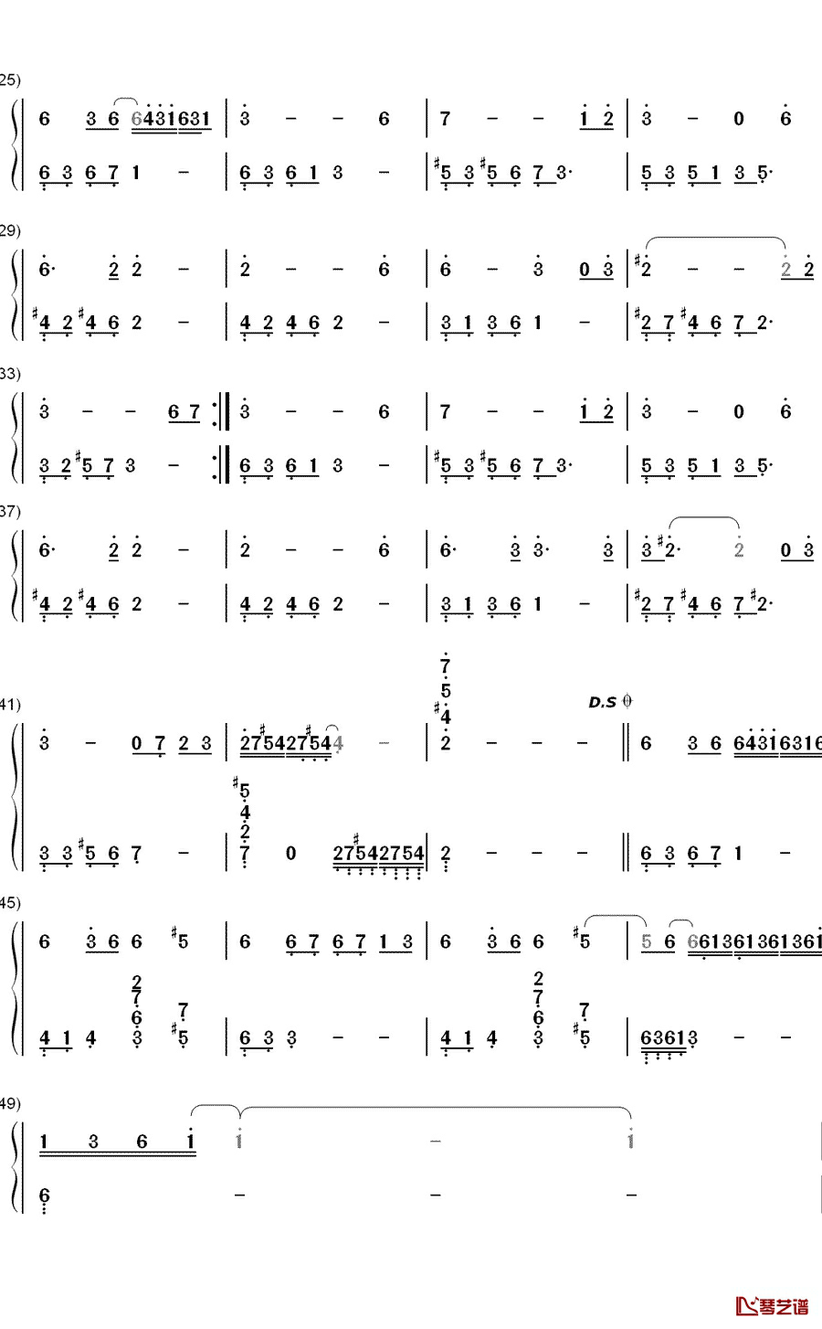 希望你幸福钢琴简谱-数字双手-林亨柱2