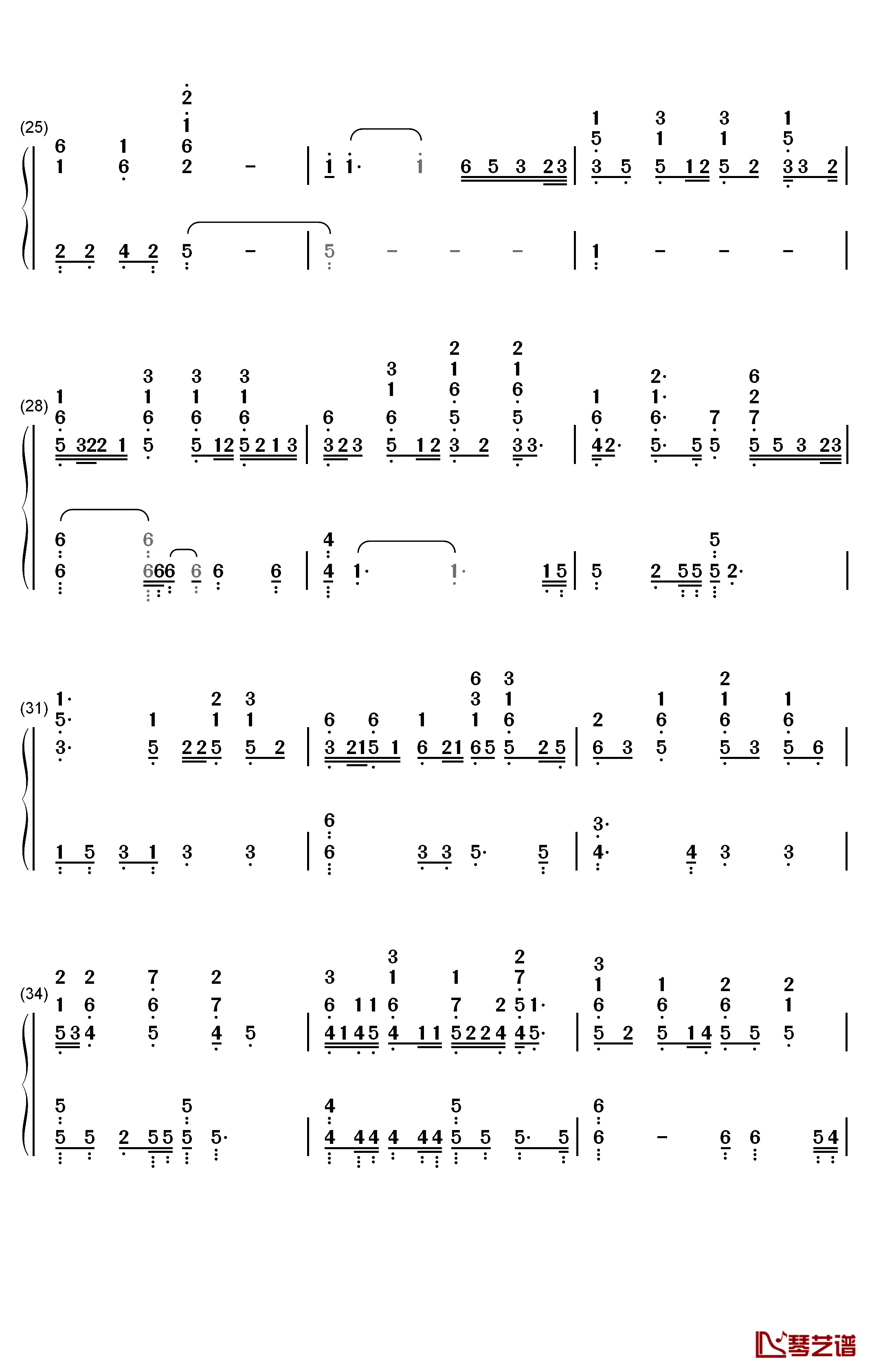 I LUV U钢琴简谱-数字双手-刘宪华3