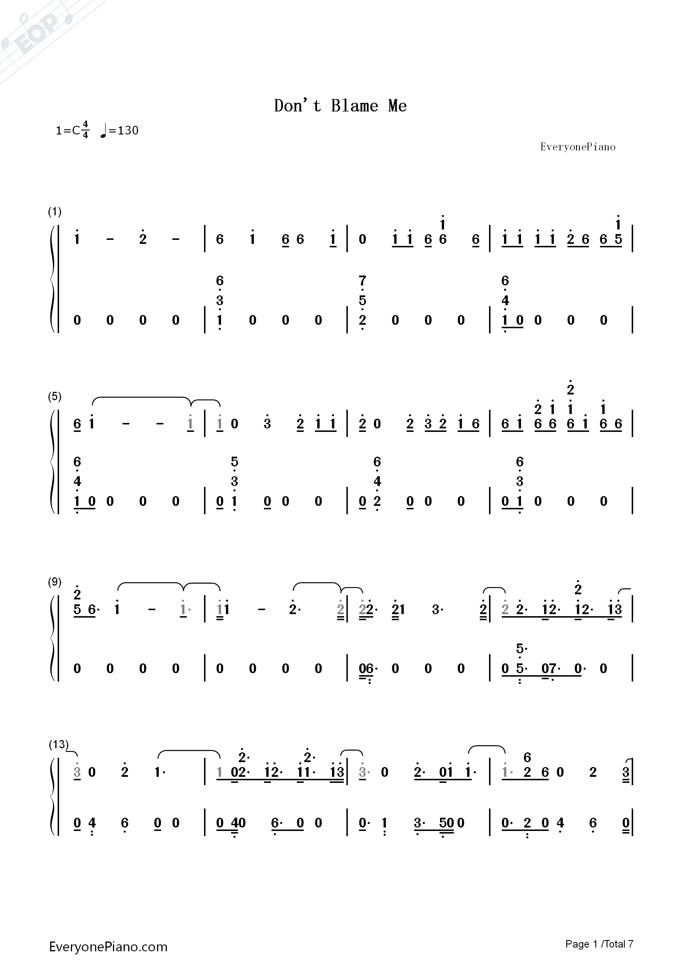 Don't Blame Me钢琴简谱-Taylor Swift演唱1