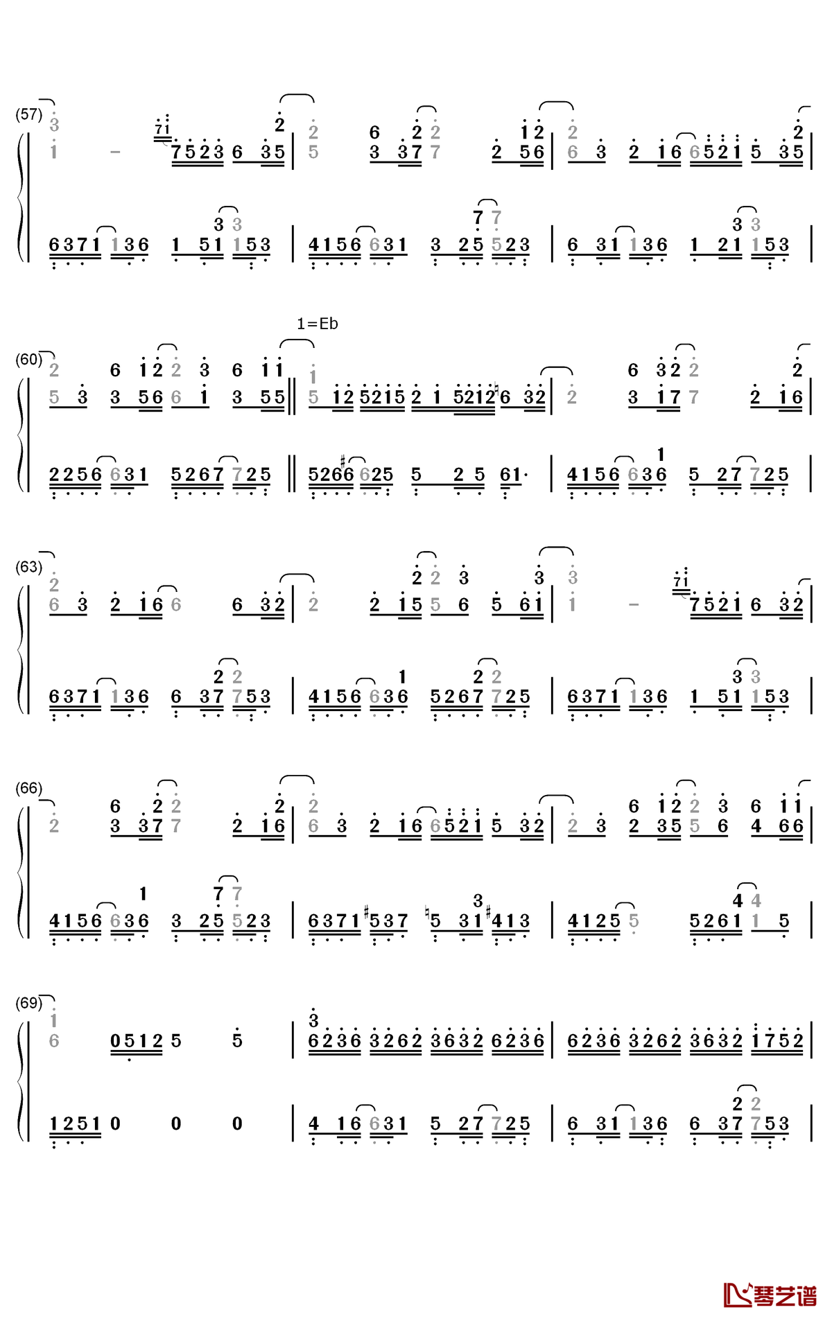 夜の光钢琴简谱-数字双手-近藤隆4