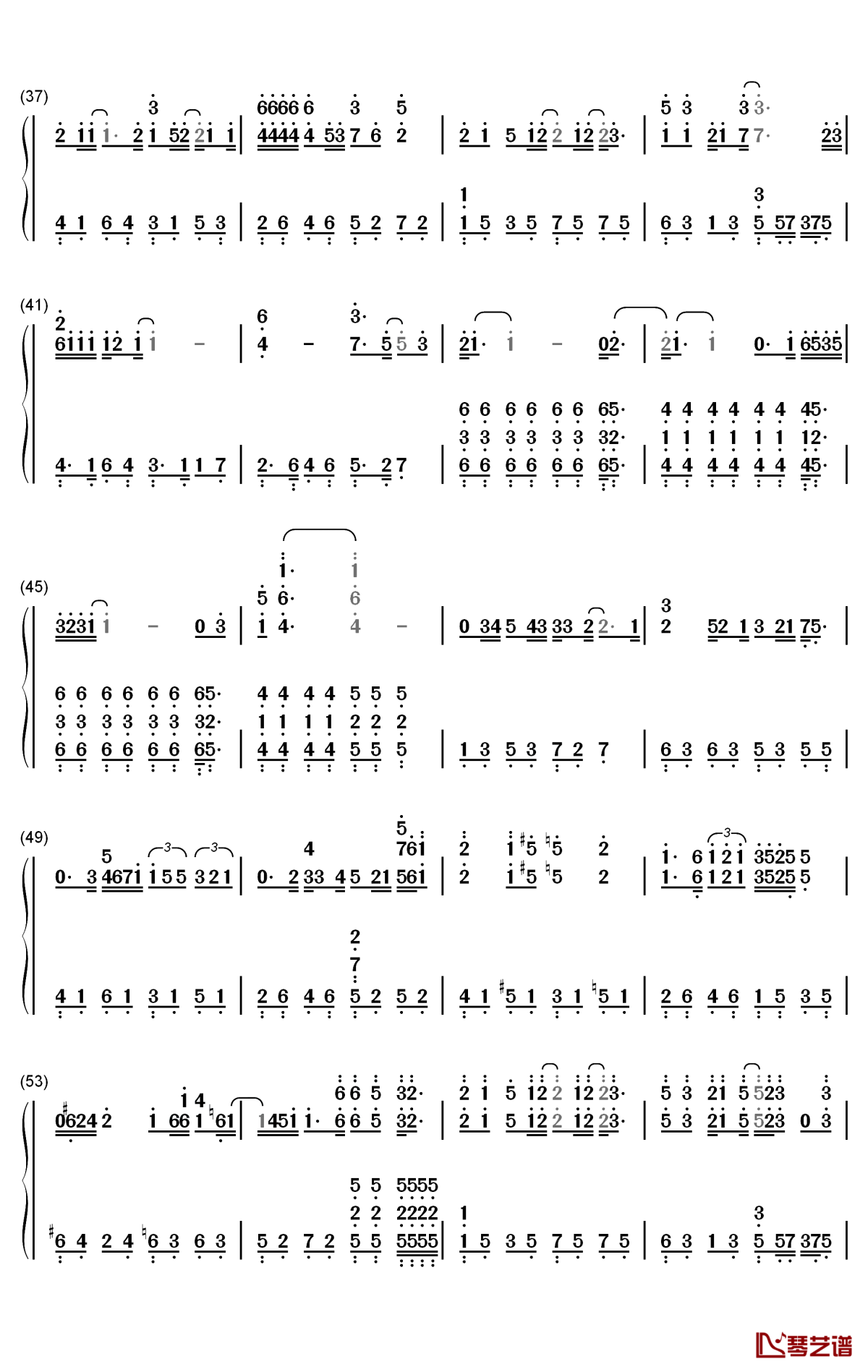 别在伤口撒盐钢琴简谱-数字双手-张惠妹3