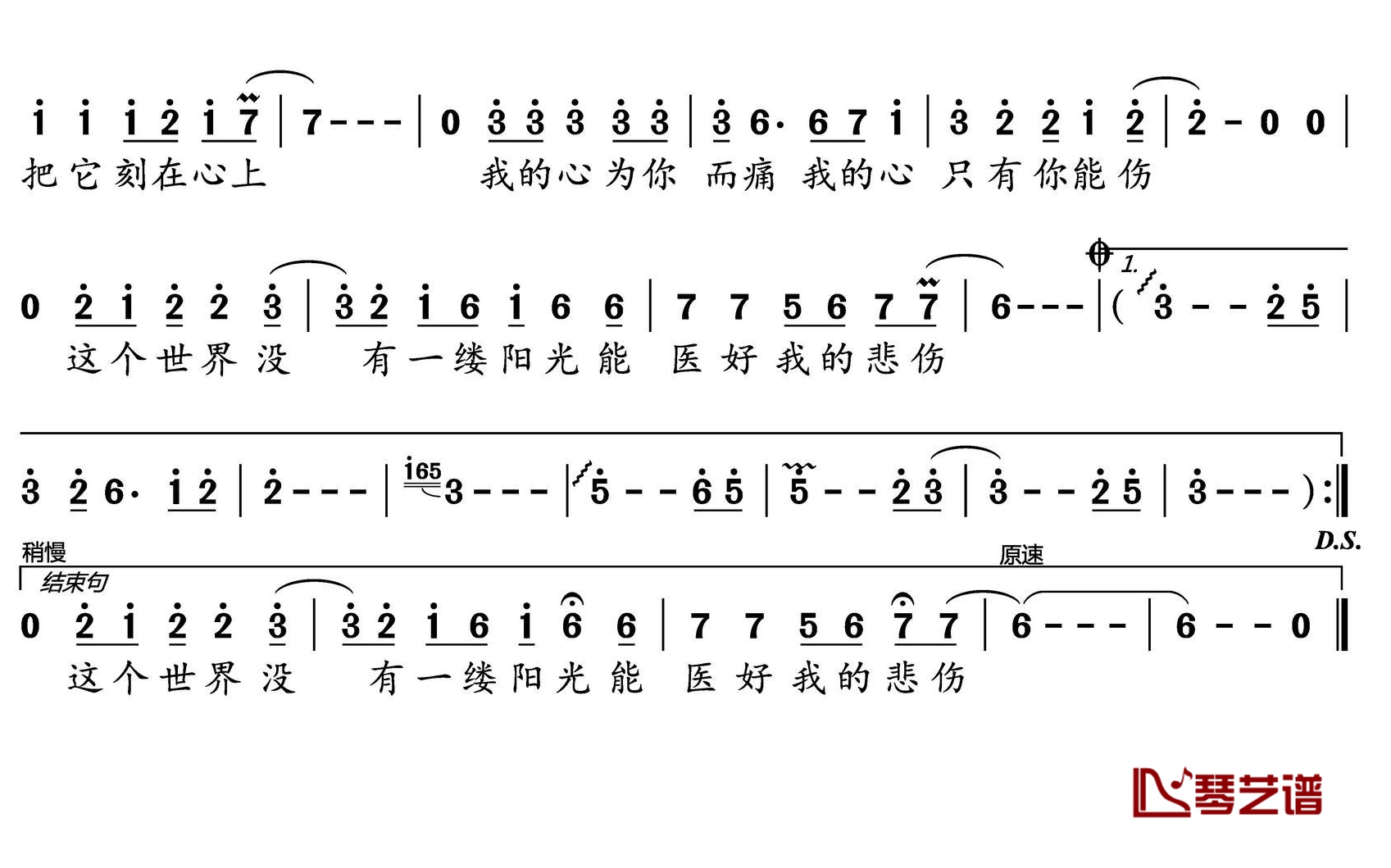 为你而痛简谱(歌词)-岳思思演唱-水鑫曲谱2