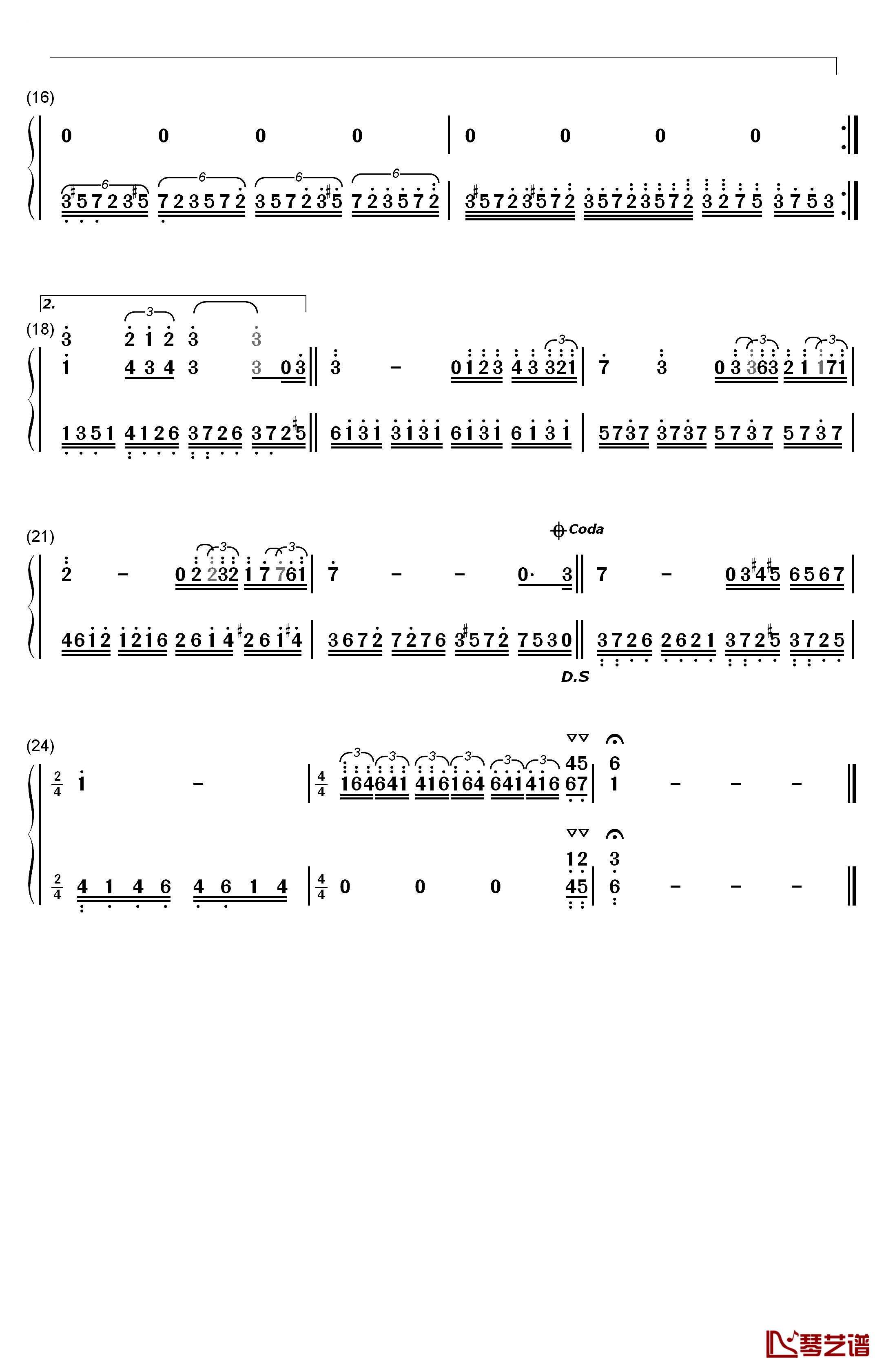 脆弱的心钢琴简谱-数字双手-理查德·克莱德曼  Richard Clayderman2
