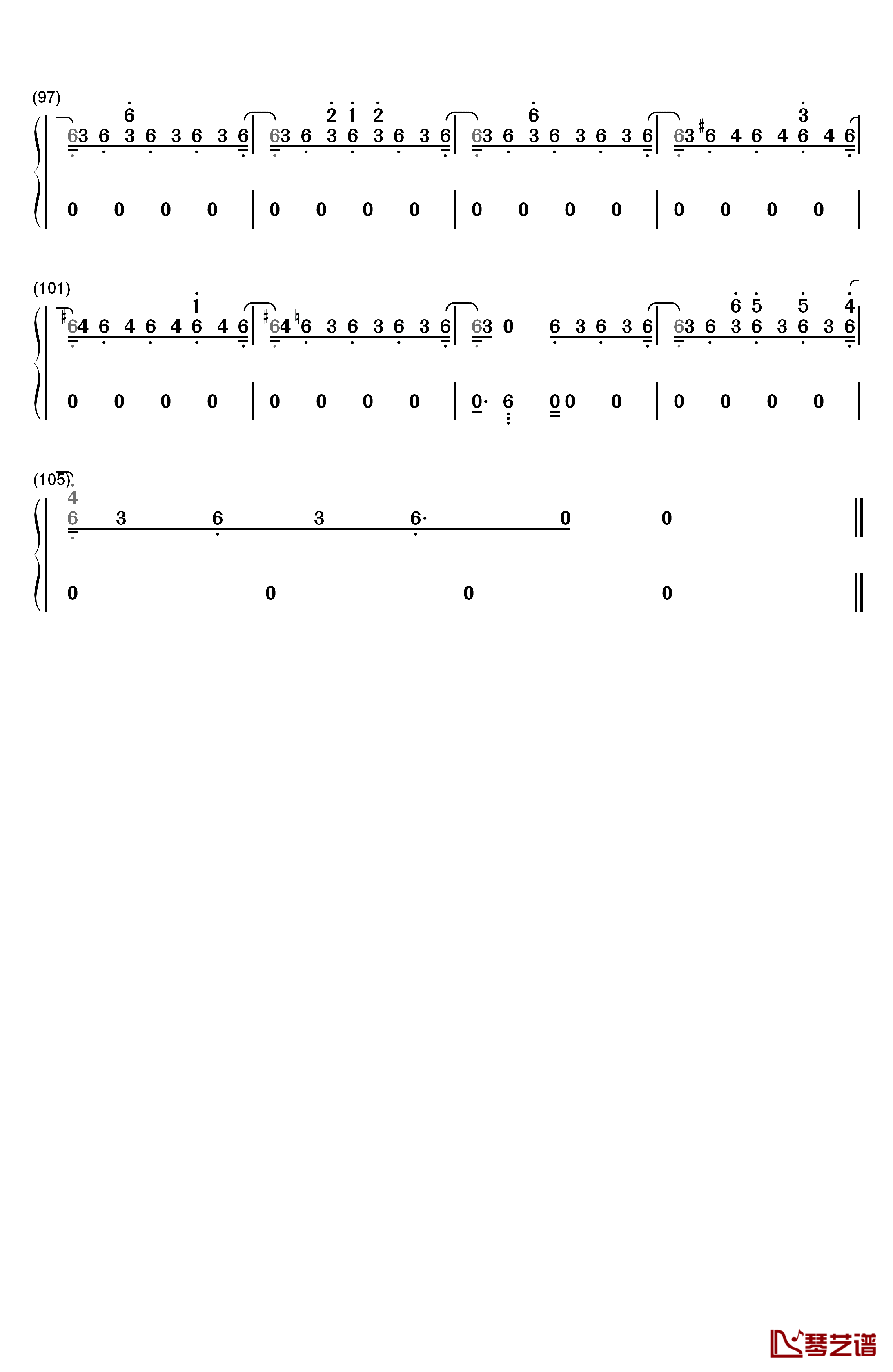 Magic钢琴简谱-数字双手-Sia6