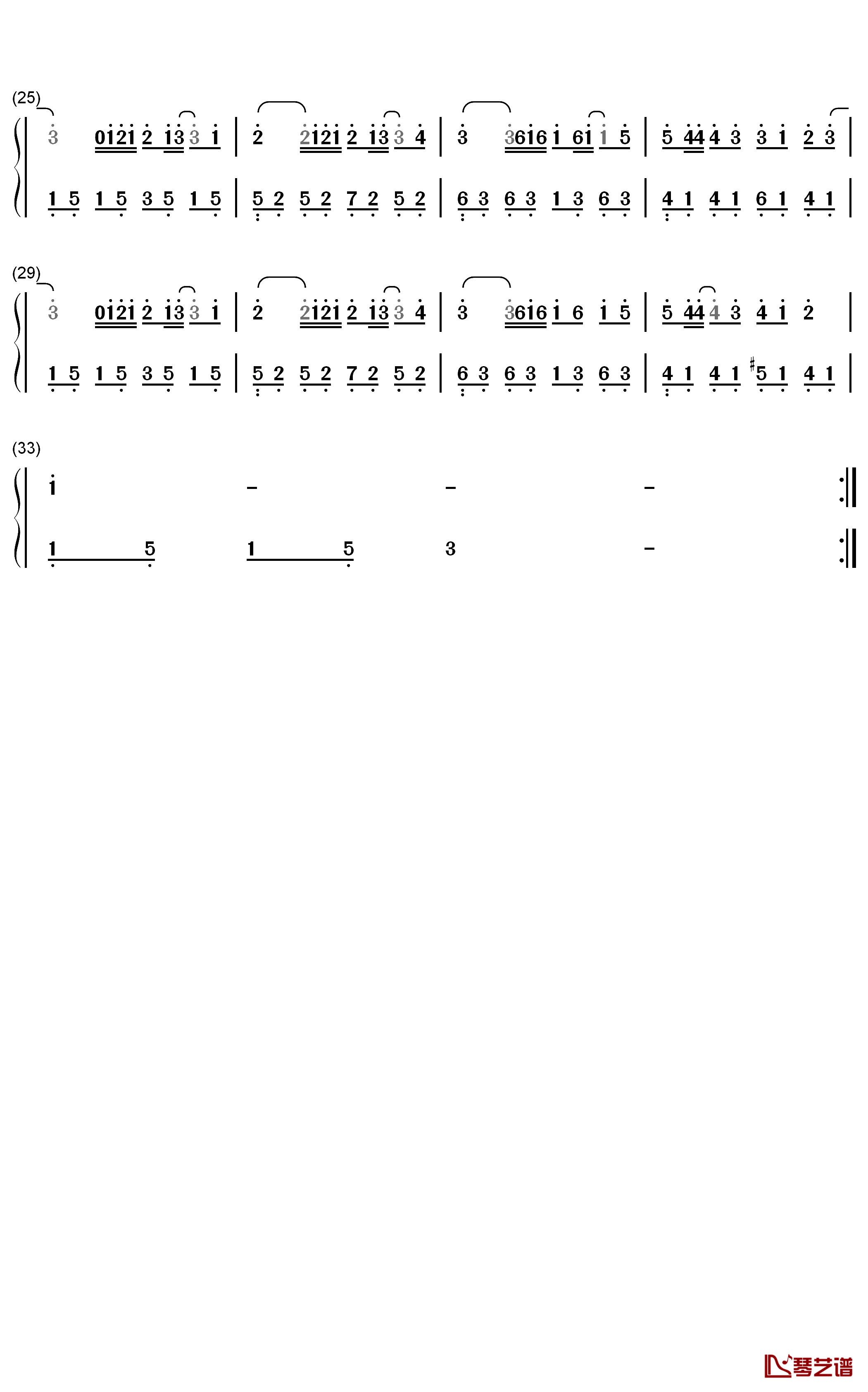 我是如此相信钢琴简谱-数字双手-周杰伦2