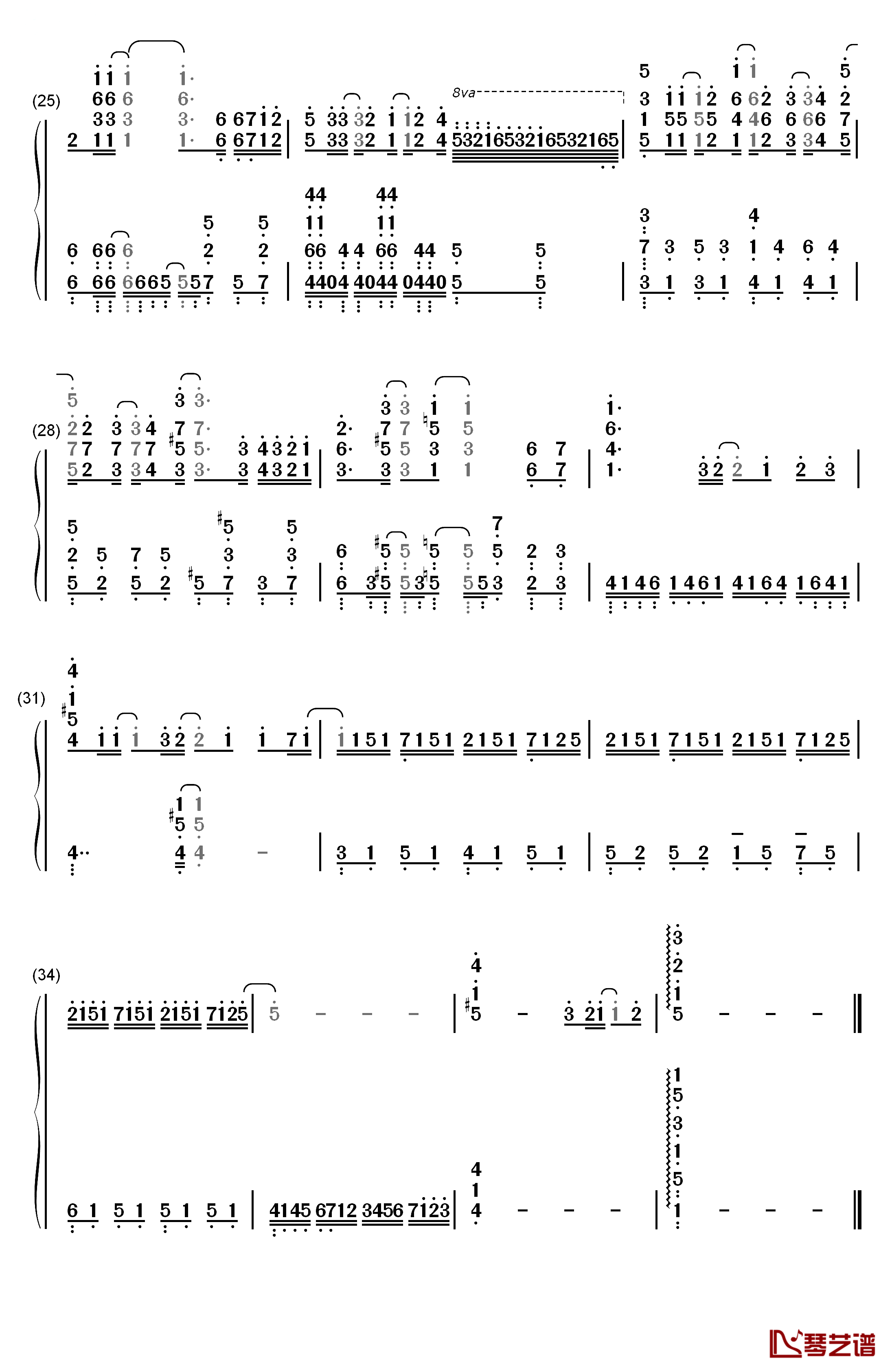 温柔的理由钢琴简谱-数字双手-ChouCho  ちょうちょ3