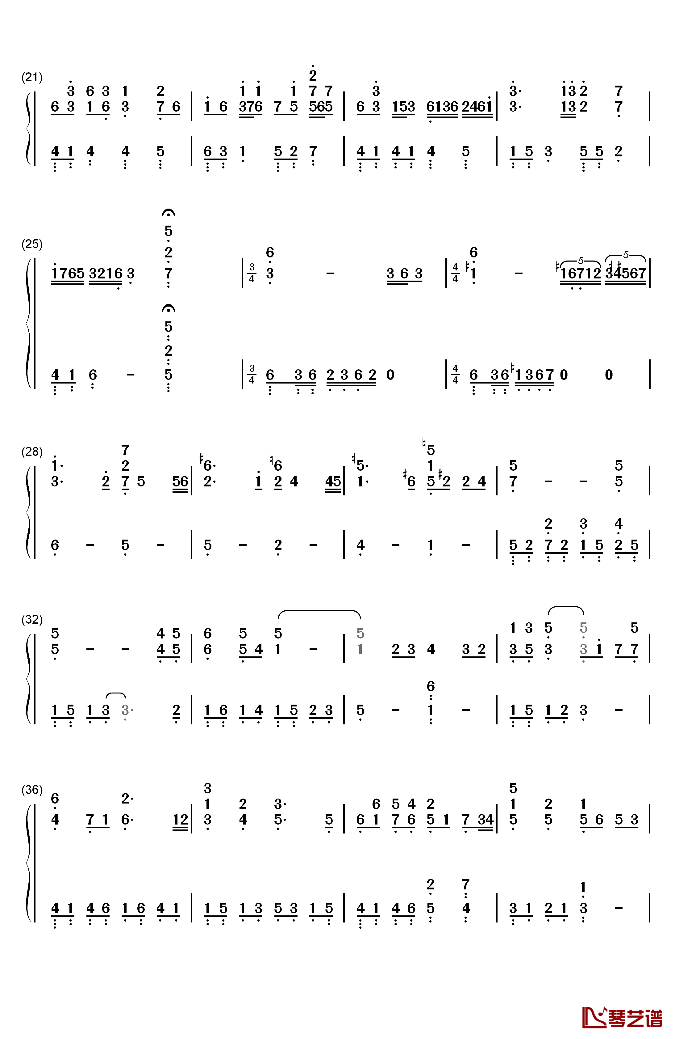 MEMORY钢琴简谱-数字双手-久石让2