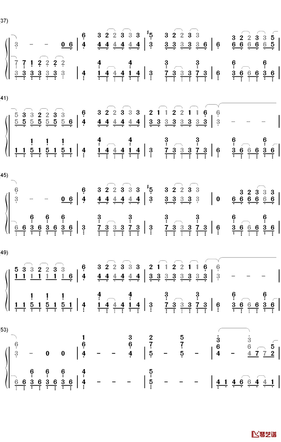 HANABI钢琴简谱-数字双手-いきものがかり  生物股长3