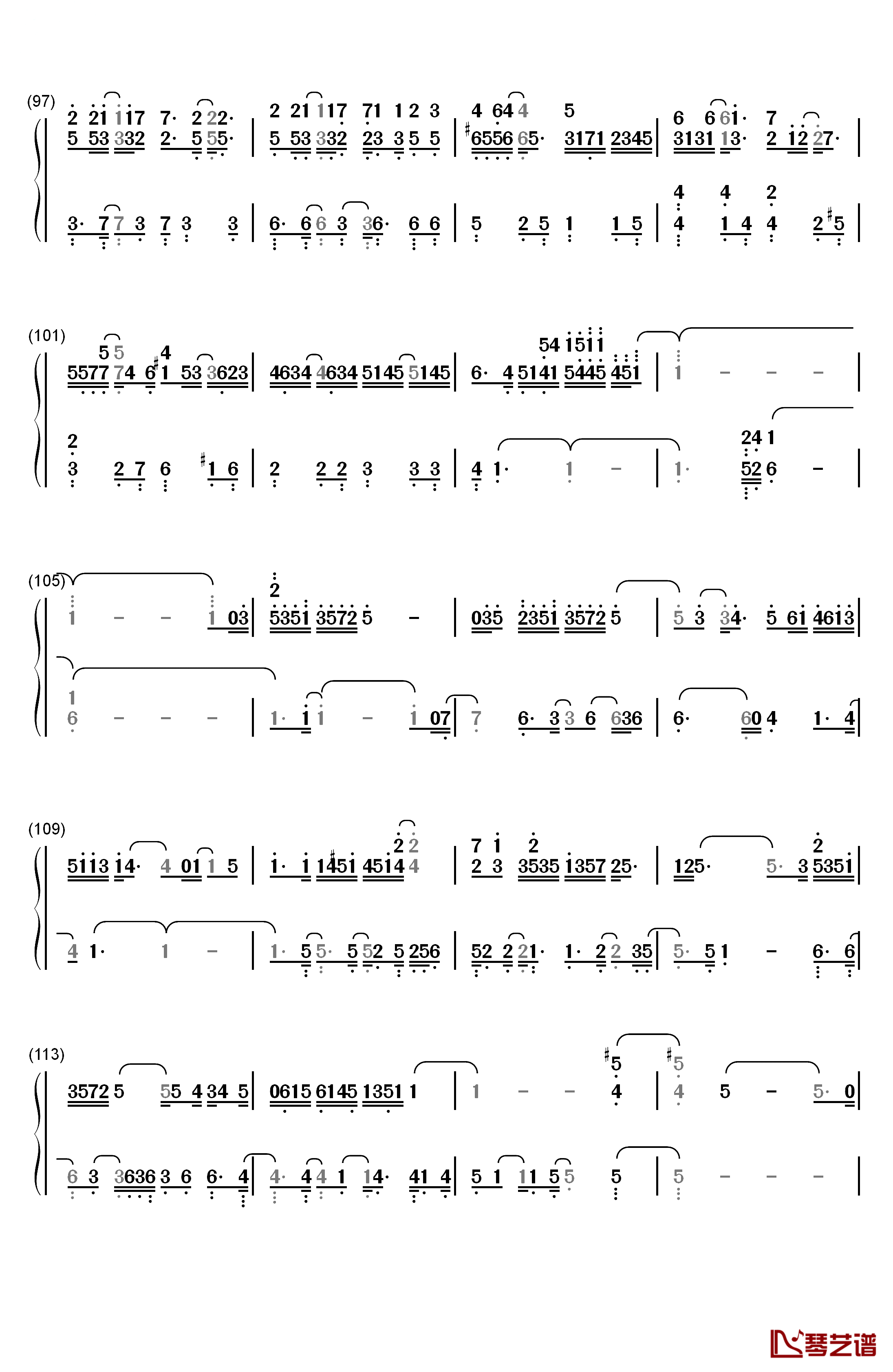 风的痕迹钢琴简谱-数字双手-VK克6